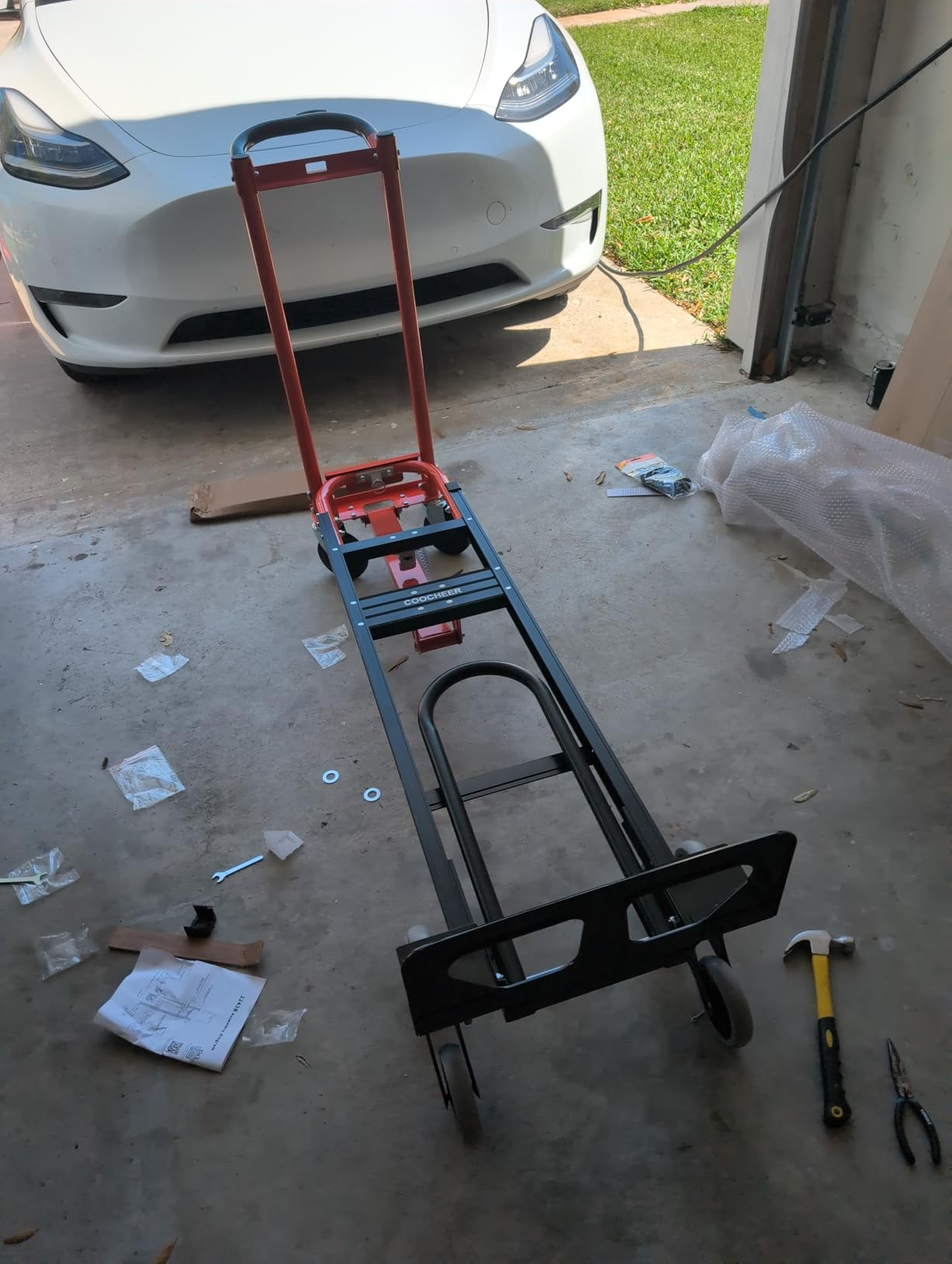 600lb Aluminum Hand Truck Heavy Duty Dolly, 10-Inch Pneumatic Tires,Cart | Industrial Utility Cart for home moving, office, warehouse, factory, delivery moving use, 18x7in base plate, 2 bungee cords customer photo 2