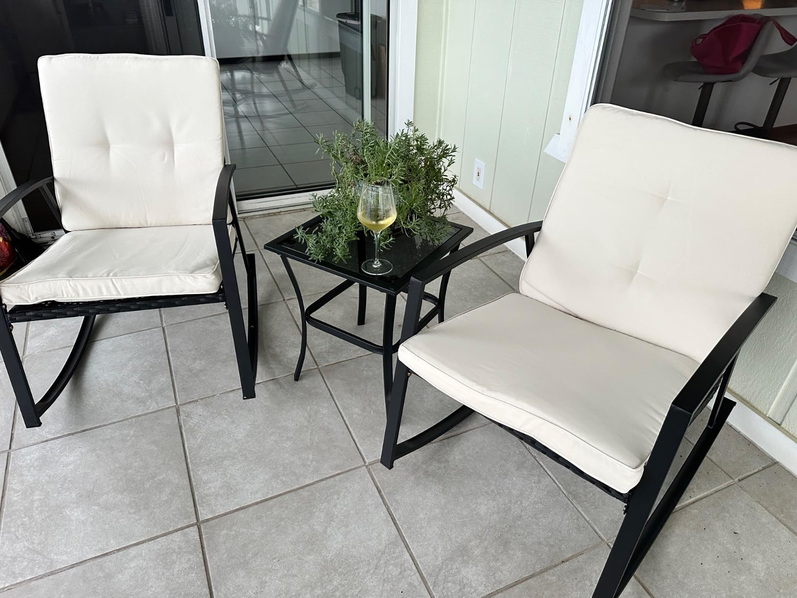 Shintenchi Outdoor Sectional Patio Furniture Set 4-Piece, All-Weather PE Rattan Sofa Couch with Cushions & Storage Coffee Table for Yard, Garden, Porch, Poolside (Beige) customer photo 2