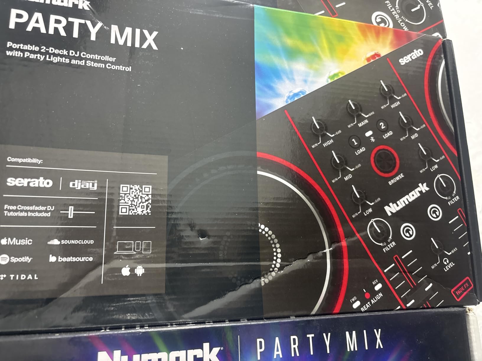 Numark Party Mix III Bluetooth DJ Controller with Built-in Lights | Beat Assist, Smart Fader, 16 Pads, 2 Deck DJ Mixer, Stems Control, USB-C, Serato DJ Lite and Algoriddim djay Included customer photo 1