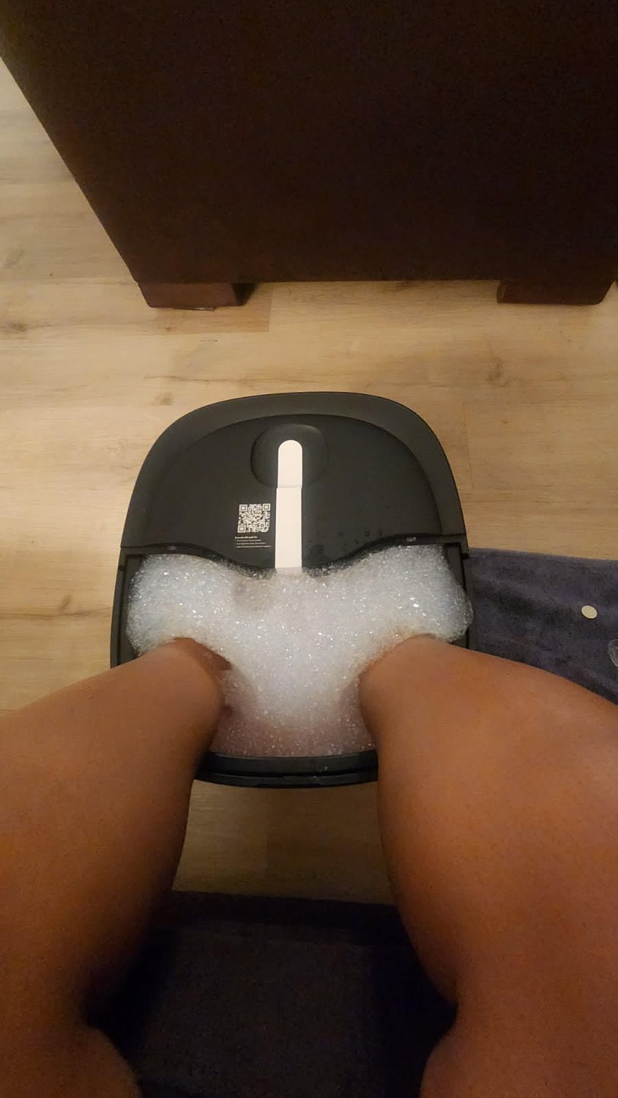 Collapsible Foot Spa Electric Rotary Massage with Heat, Bubble, Remote | 24 Motorized Shiatsu Massage Balls, 95°F-118°F Adjustable Heat, Handle, Collapsible Design, Foot Bath for Foot Stress Relief customer photo 1