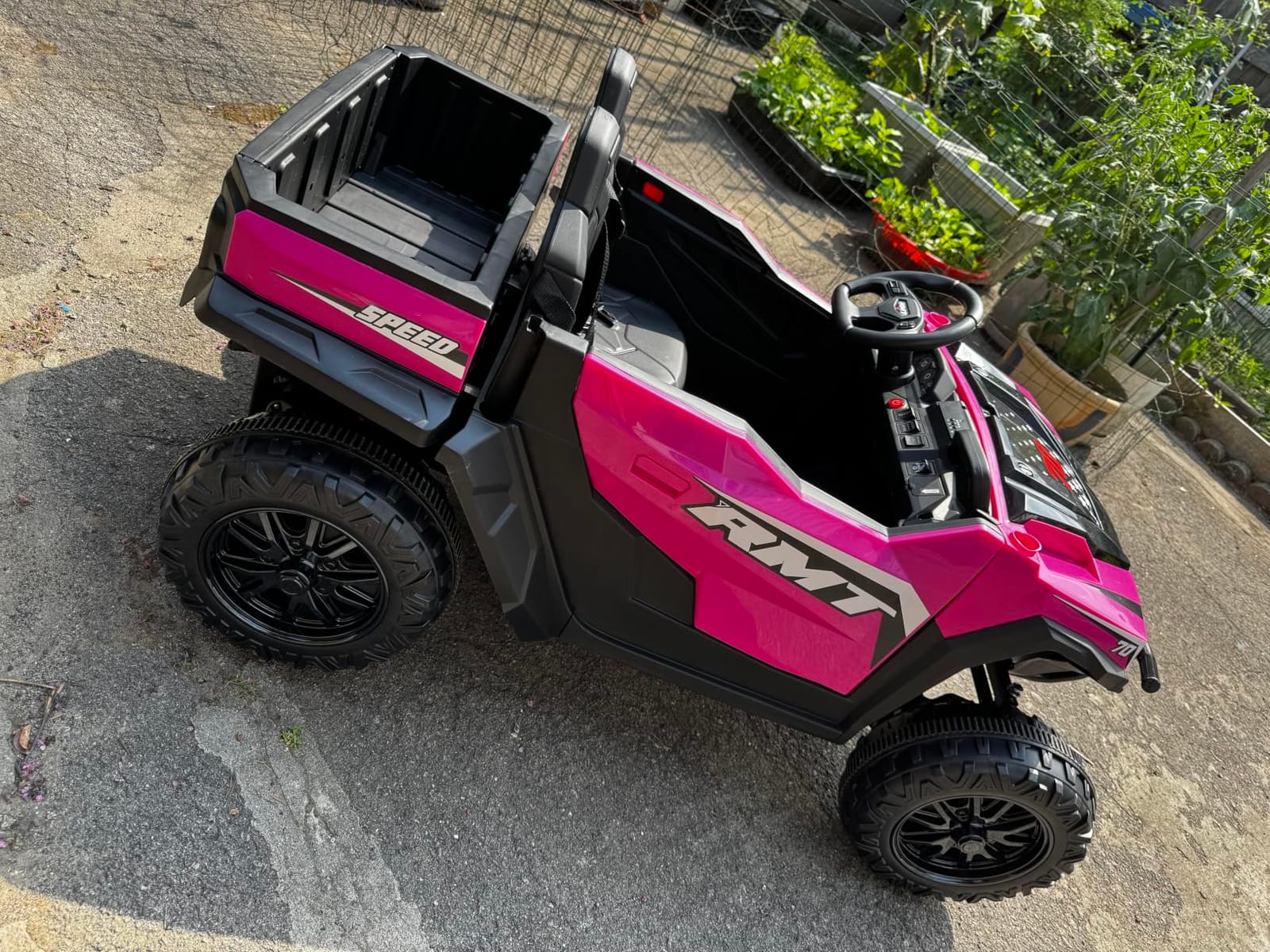 ELEMARA 24V Ride on Toy for Big Kids,Ride on Car 2 Seater w/Sun Shade,Dump Bed & Shovel,4.5MPH,4WD Electric Car for Kids,Battery Car w/Remote,Kids Ride on Truck,3 Speeds,LED Lights,Bluetooth, Royal customer photo 1