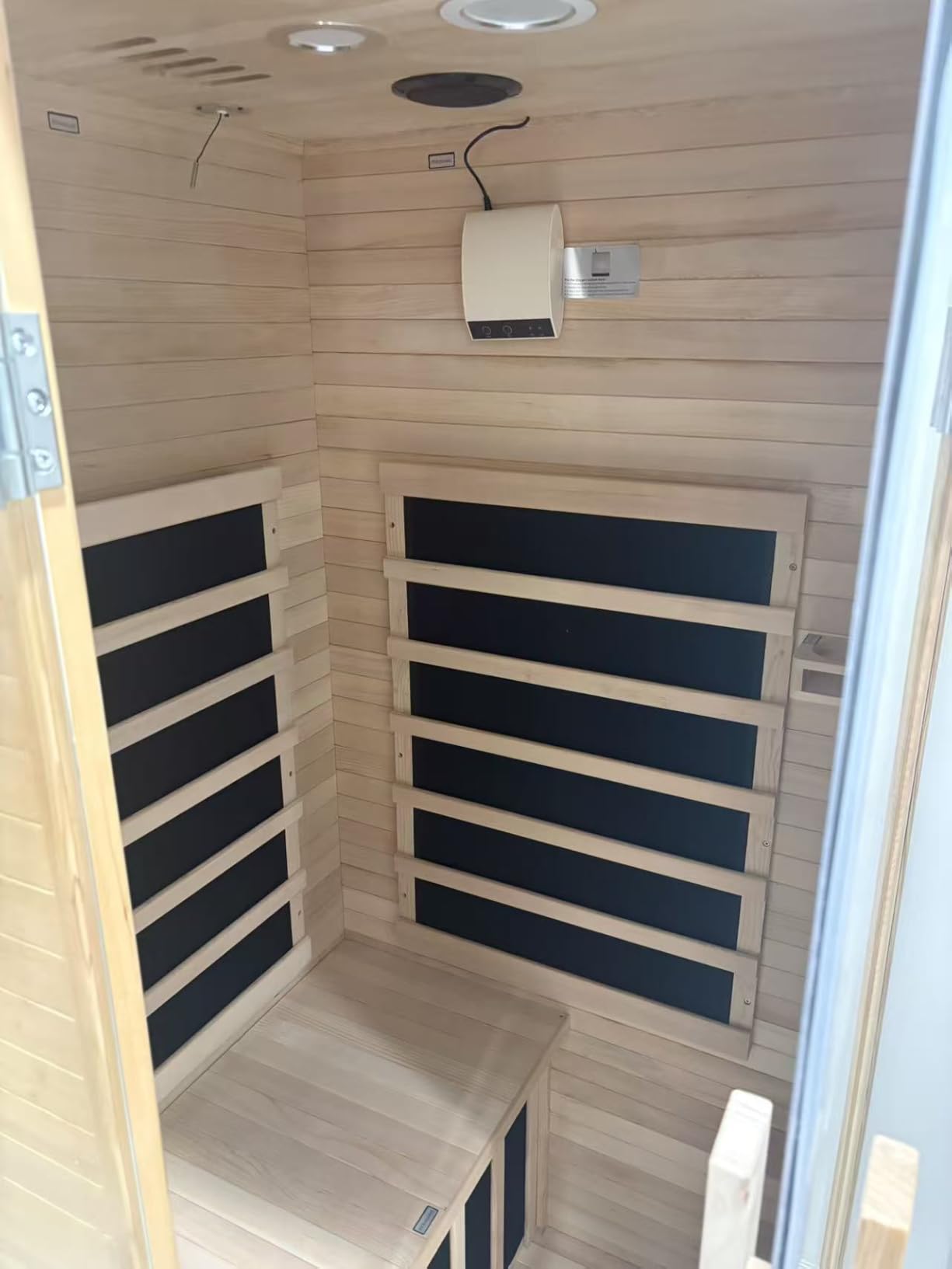 Outdoor Sauna, 4-6 Person Tradition Wood Dry＆Steam Sauna with Sauna Stone, 220V/6KW Electric Heater customer photo 1