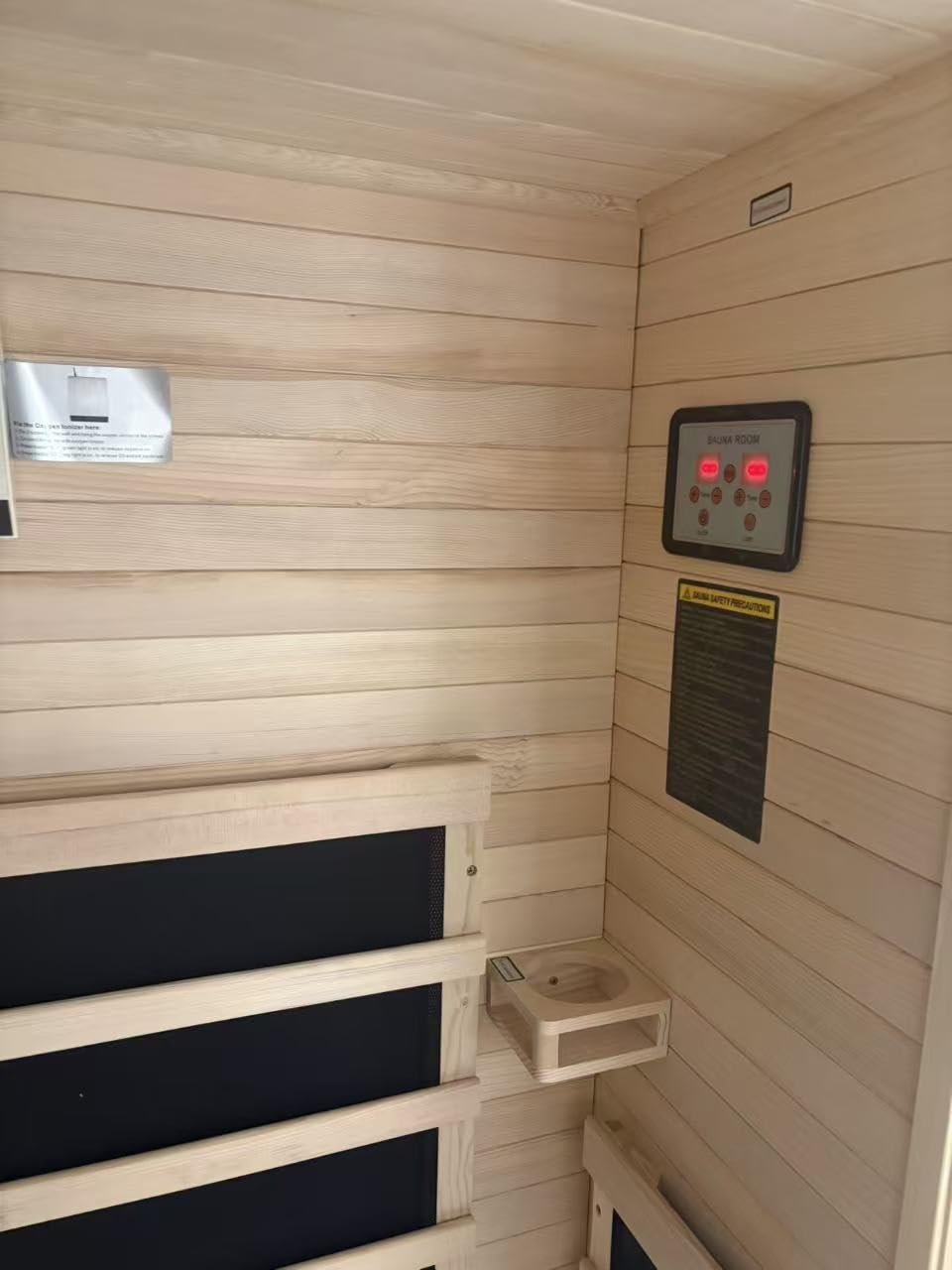 Outdoor Sauna, 4-6 Person Tradition Wood Dry＆Steam Sauna with Sauna Stone, 220V/6KW Electric Heater customer photo 2