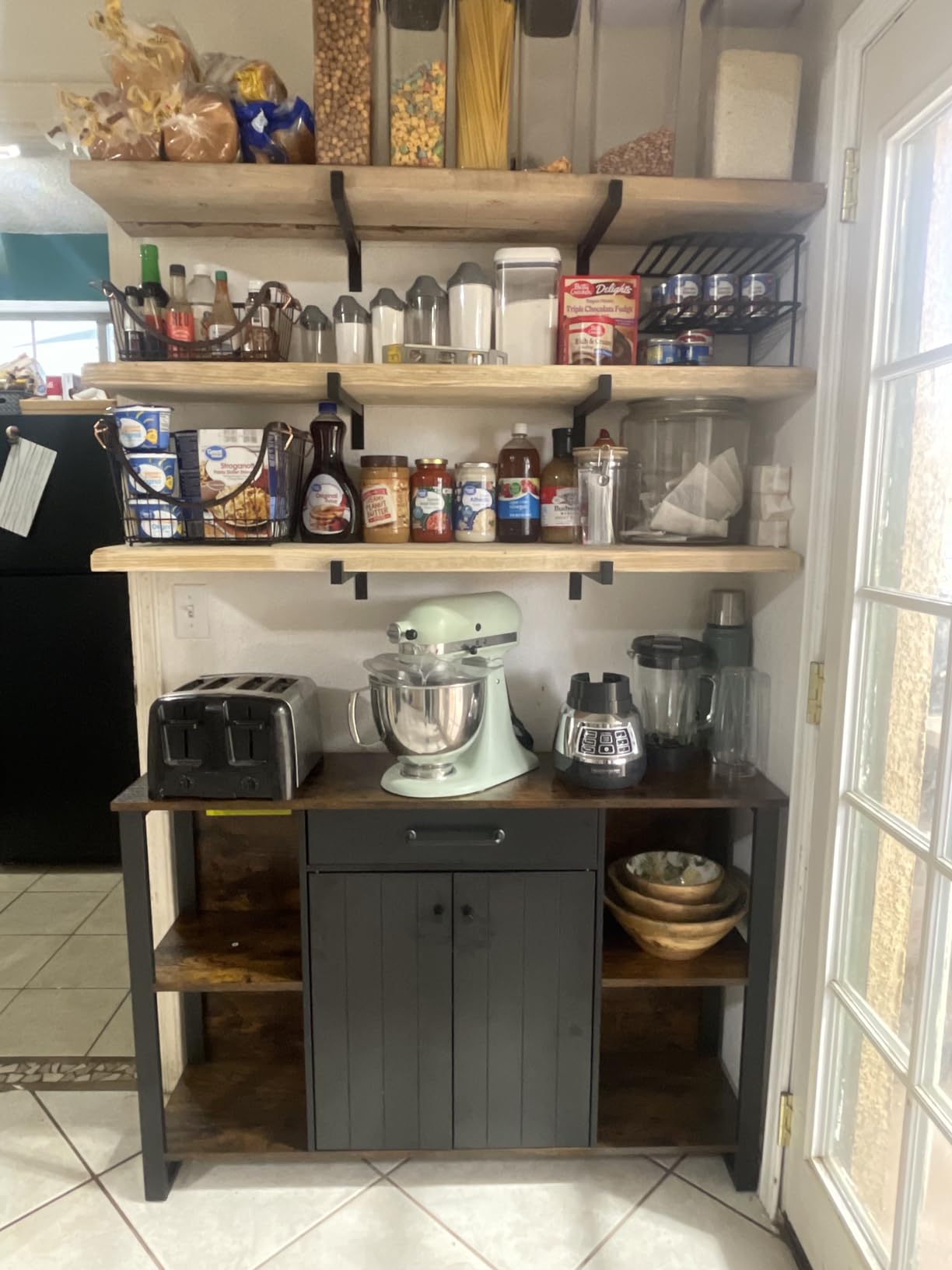 VASAGLE Buffet Cabinet, Sideboard, 3 Doors, 42.1 x 15.8 x 31.8 Inches customer photo 1