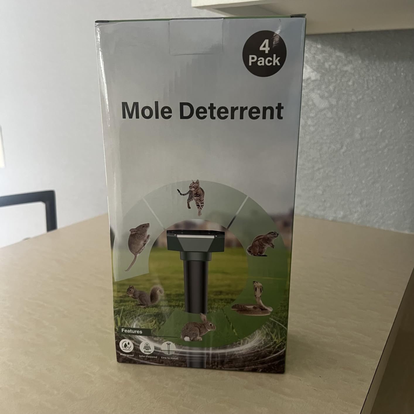 Snake & Mole & Rabbit & Skunk Repellent Solar Powered, Upgraded Ultrasonic Deterrent, IP65 Waterproof, Gopher Groundhog Chipmunk Raccoon and Vole Repellent & Deterrent for Lawn & Garden, 10 Pack customer photo 2