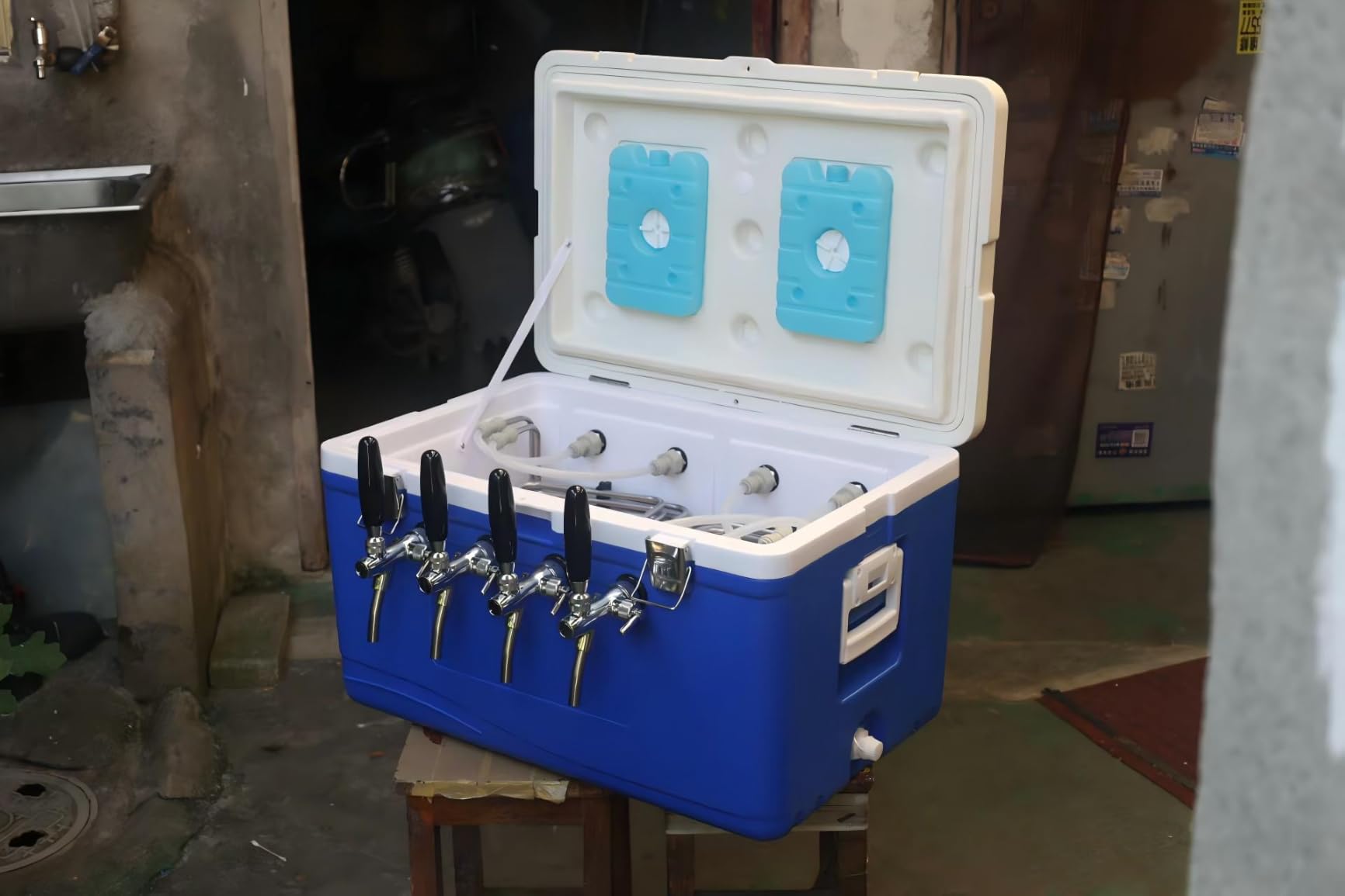 4 Tap Draft Beer Portable Kegerator Jockey Beer Box, Portable Beer Dispenser Cooler Box for Draft Beer customer photo 1