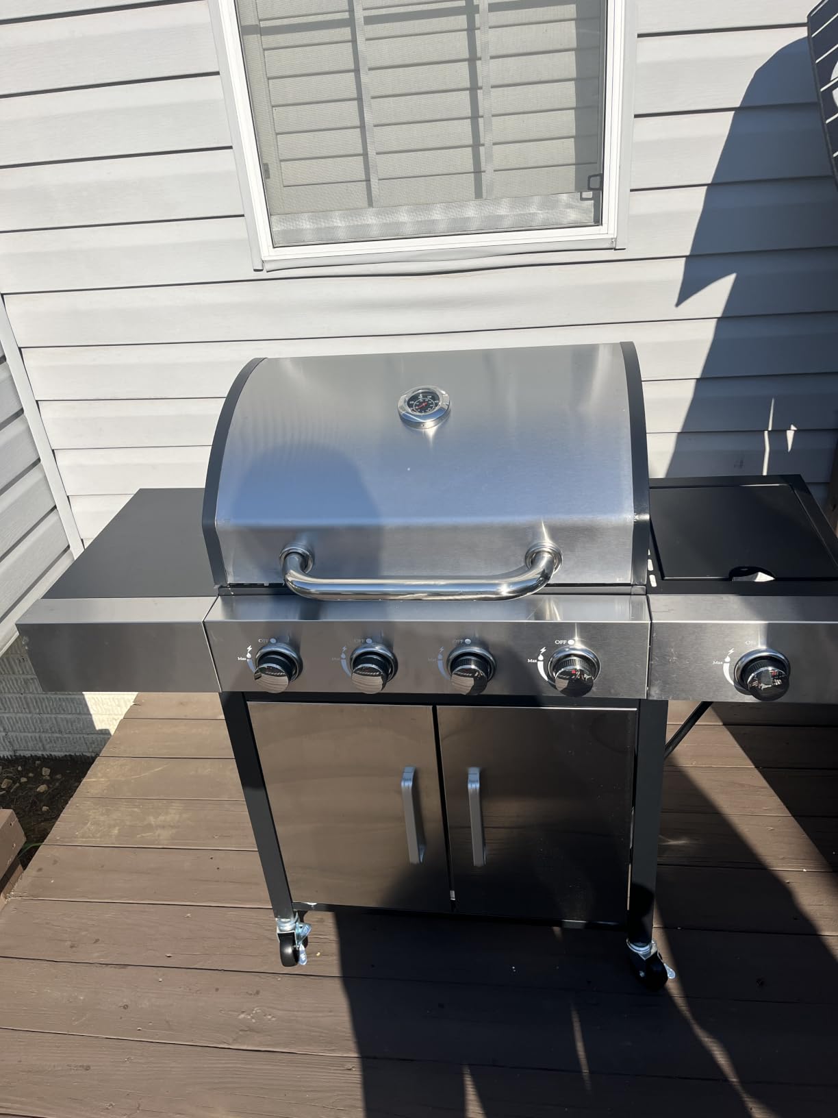 Aoxun 4-Burner 49000 BTU Propane Grill with Side Burner, Black, Stainless Steel Gas Grill, Heavy-Duty Cooking Grates and Side Tables for Backyard Patio Camping customer photo 2