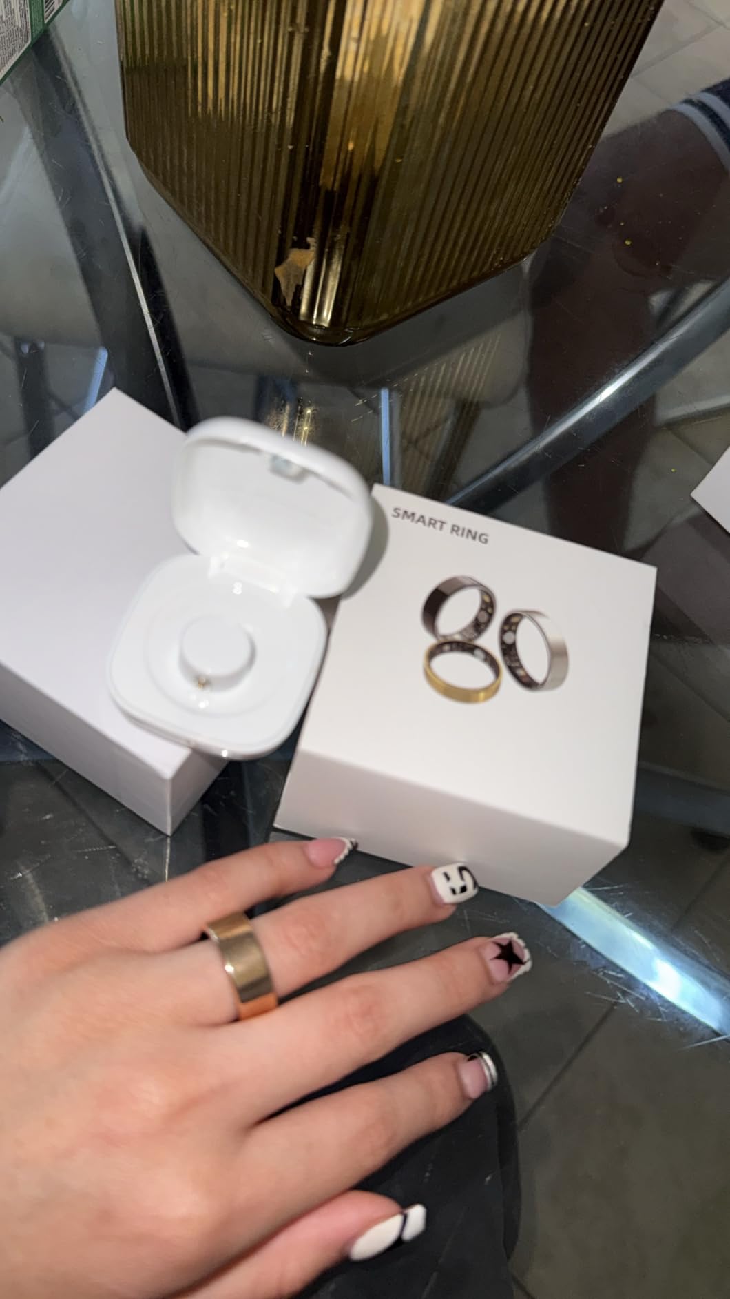 Smart Ring with Sleep Monitoring, Step Counting, Heart Rate, Blood Oxygen for iOS and Android, No Subscription Fee, IP68 Waterproof Health Tracker (Rose Gold, 8) customer photo 1