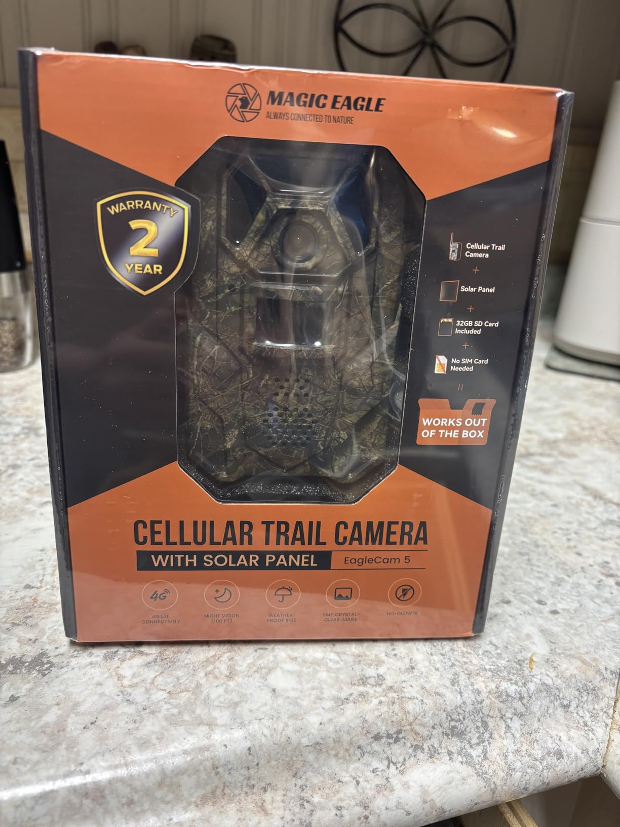 MagicEagle® Cellular Trail Camera 4G Wild Game Cameras 13,000 mAh Battery Solar Panel 2K Audible Video No-Glow IR Night Vision IP66 Waterproof for Wildlife Deer Monitoring Home Security (Army Green) customer photo 1