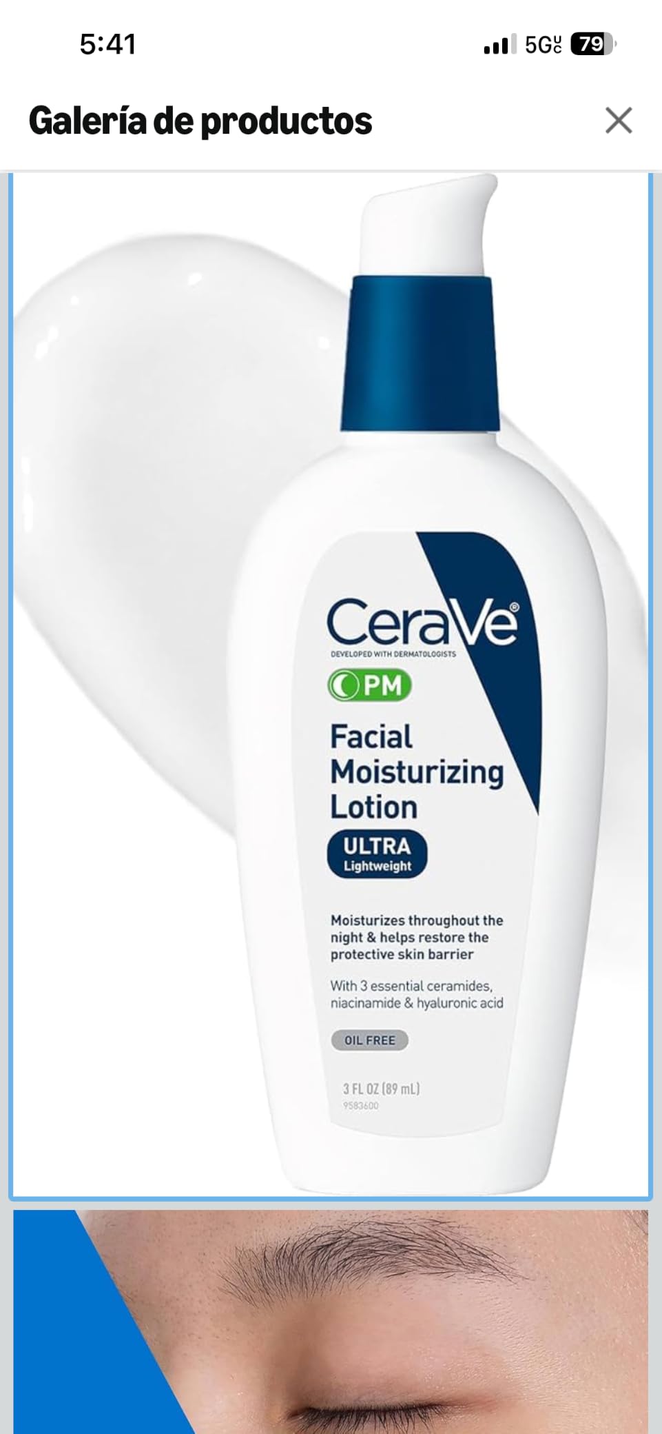 CeraVe PM Daily Facial Moisturizer, Skin Care for Dry Skin, Oil-Free, 3oz customer photo 2