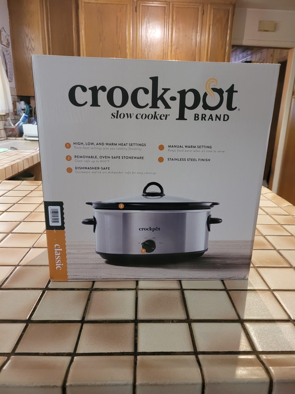 Crock-Pot 7-Quart Manual Slow Cooker, Family Size Serves 8+ People & Fits 6-lb Roast, Removable Stoneware with Warming Setting, Dishwasher Safe for Easy Cleanup, Stainless Steel customer photo 1
