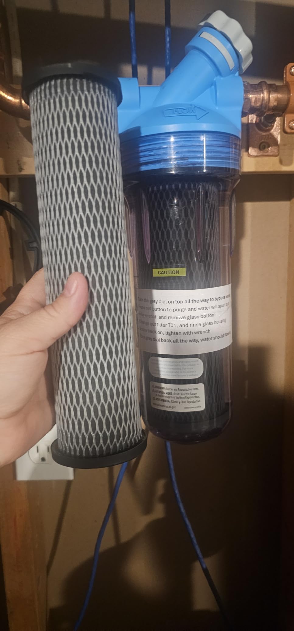 Pentair OMNIFilter TO1 Carbon Water Filter, 10-Inch, Standard Whole House Carbon Wrap Sediment and Taste & Odor Replacement Filter Cartridge, 10