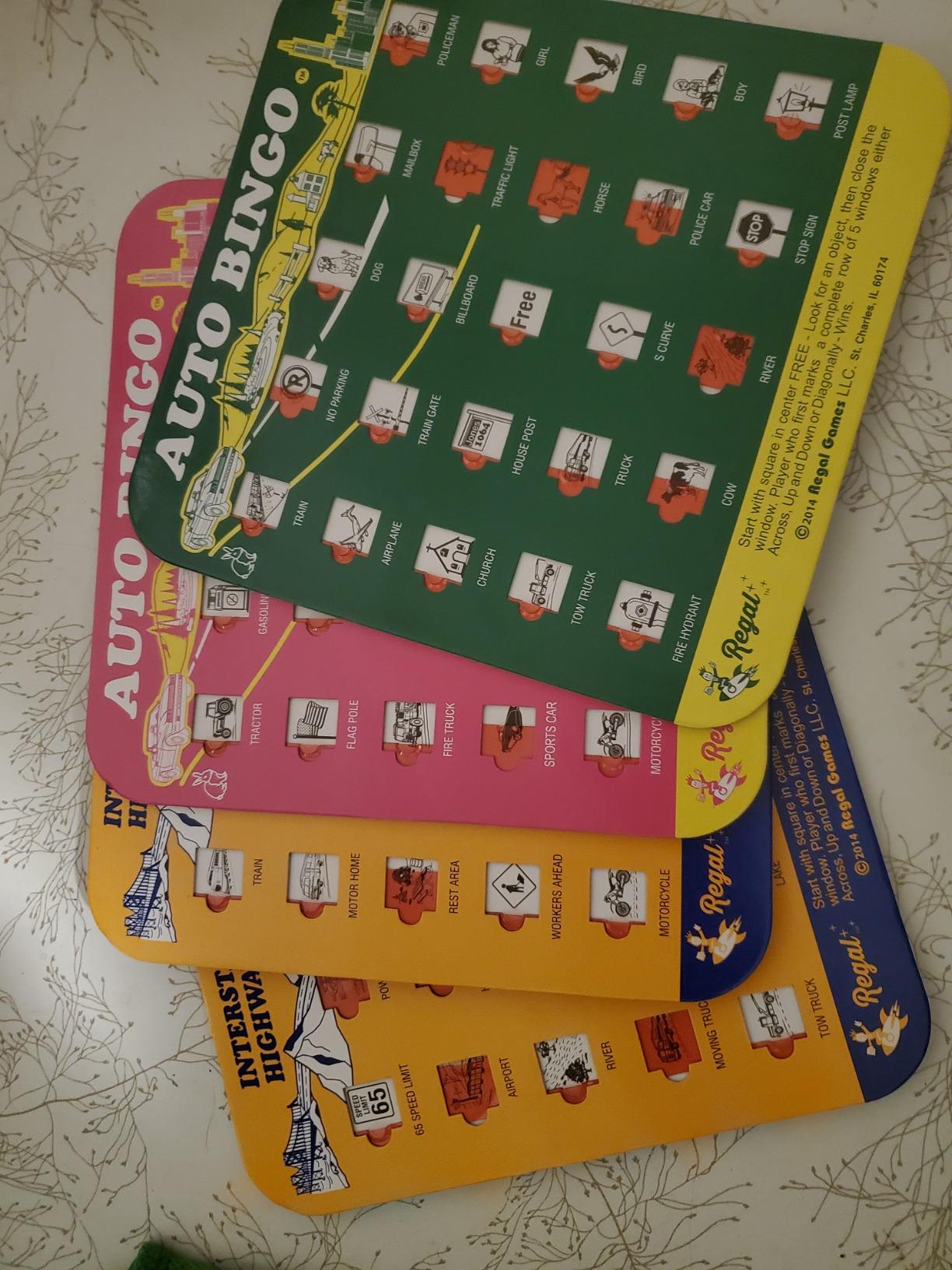 Regal Games Finger-Tip Shutter Bingo Cards with Sliding Windows - Interstate Bingo & Auto Bingo Game - Assorted Colors Travel Game Bingo Set Kids - Reusable, No Chips & Daubers Needed - 4 Packs customer photo 2