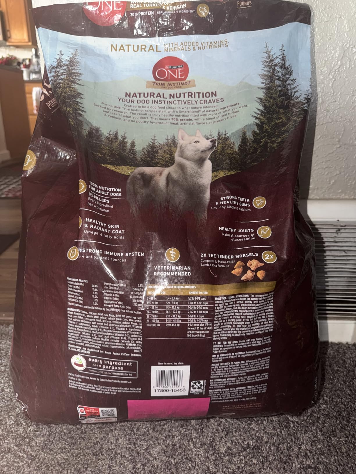 Purina ONE True Instinct Dry Dog Food, Real Turkey & Venison, 15 lb Bag customer photo 2