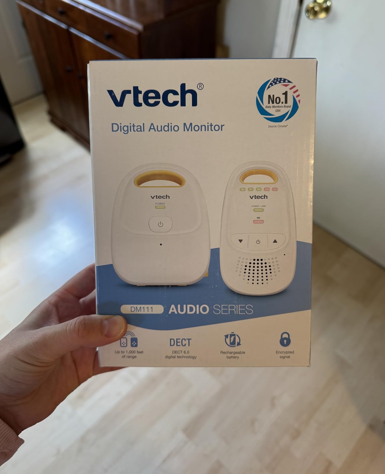 VTech Audio Baby Monitor — No Static DECT 6.0, No WiFi, Hack-Proof | 8Hr Battery, Belt Clip, 1000ft Range, 5-Level Sound Indicator | DM111 customer photo 2