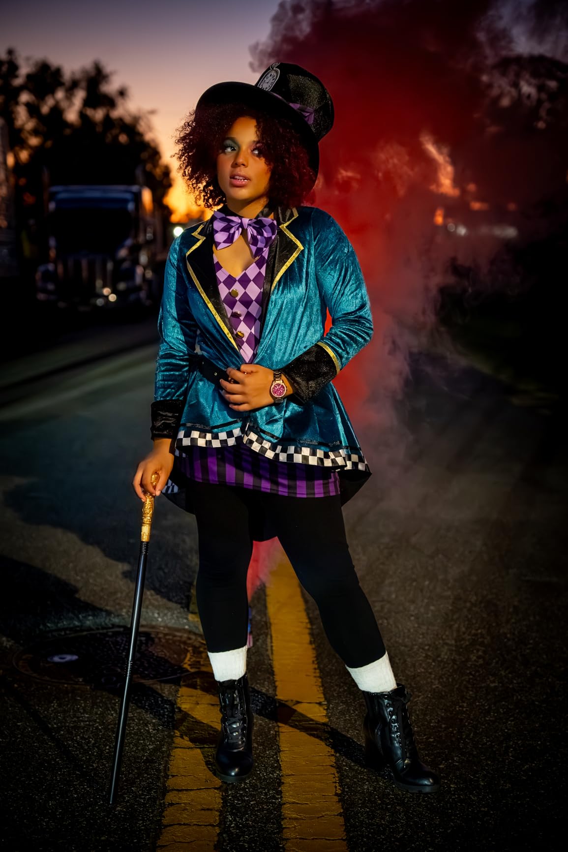 Leg Avenue Mad Hatter Costume with Dress, Jacket, Belt, Bow, Hat customer photo 1