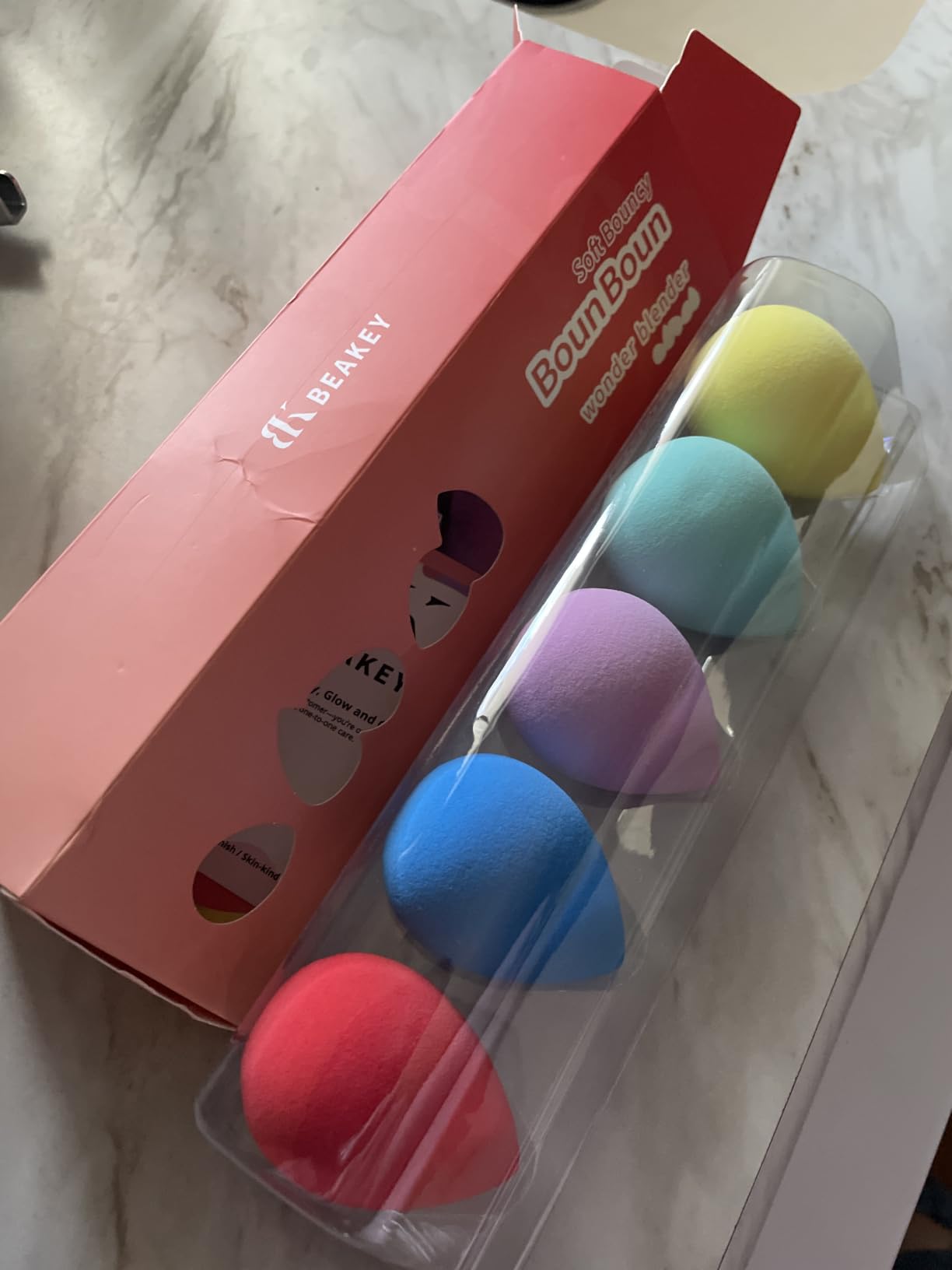 BEAKEY Makeup Sponge Set, 5 Pack Foundation Beauty Sponges & Soft Blenders customer photo 1