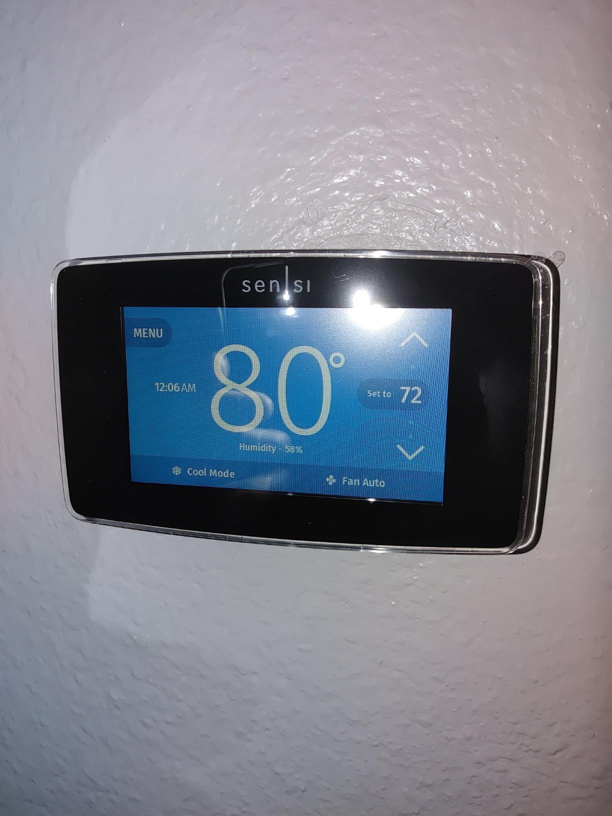 Sensi Touch Smart Thermostat by Emerson with Touchscreen Color Display, Programmable, Wi-Fi, Mobile App, Easy DIY, Data Privacy, Works with Alexa, Energy Star Certified, ST75 - Black, C-Wire Required customer photo 1