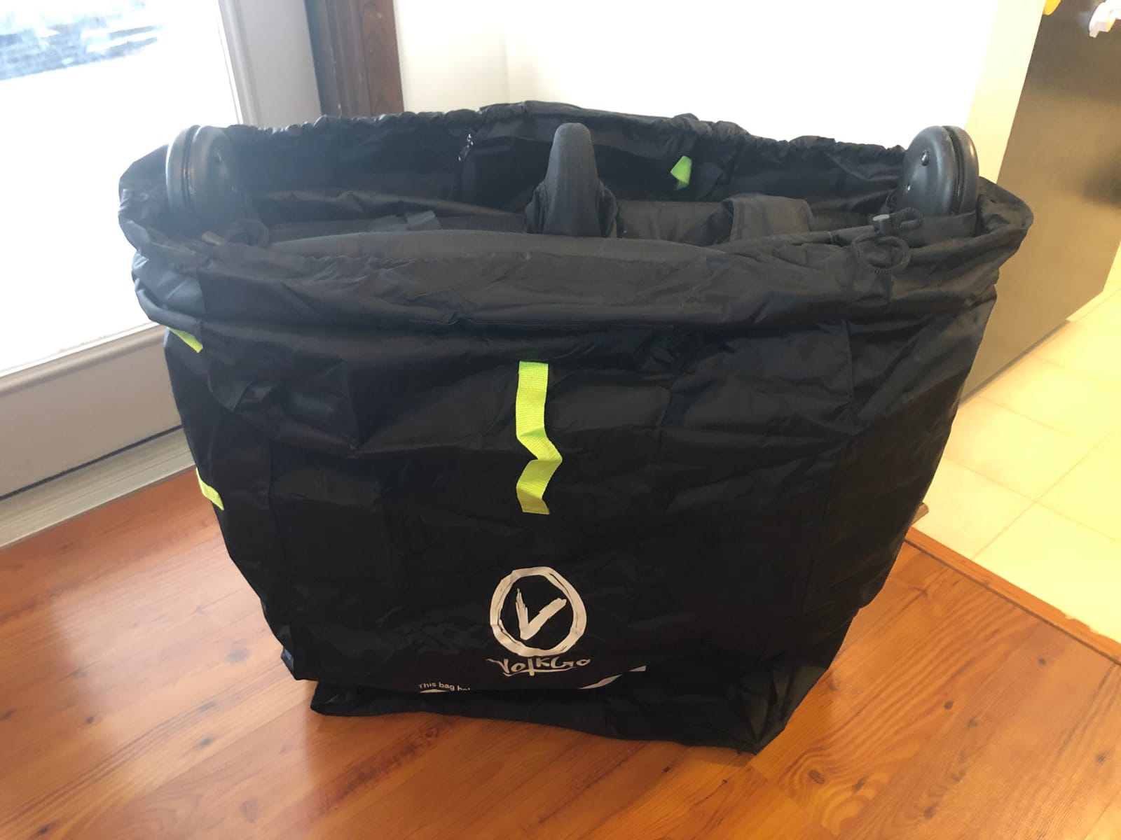 V VOLKGO XL Stroller Travel Bag for Airplane with Backpack Shoulder Straps, Stroller Cover for Air Travel, Jogger & Carrier, Waterproof Travel Cover (18x24x47 in) customer photo 2