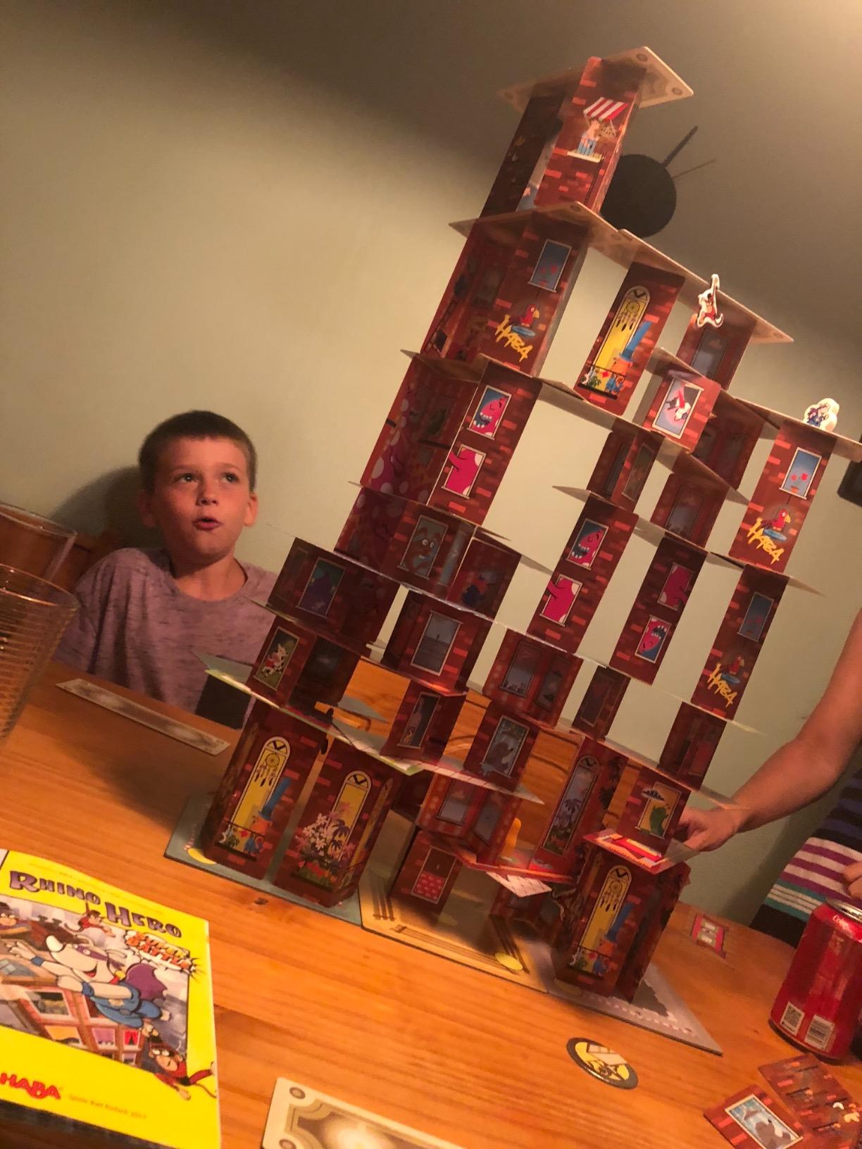 HABA Rhino Hero Super Battle - Exciting 3D Stacking Board Game for Kids & Adults, Fun Family Games, Stacking Card Games for Kids, Made in Germany customer photo 2