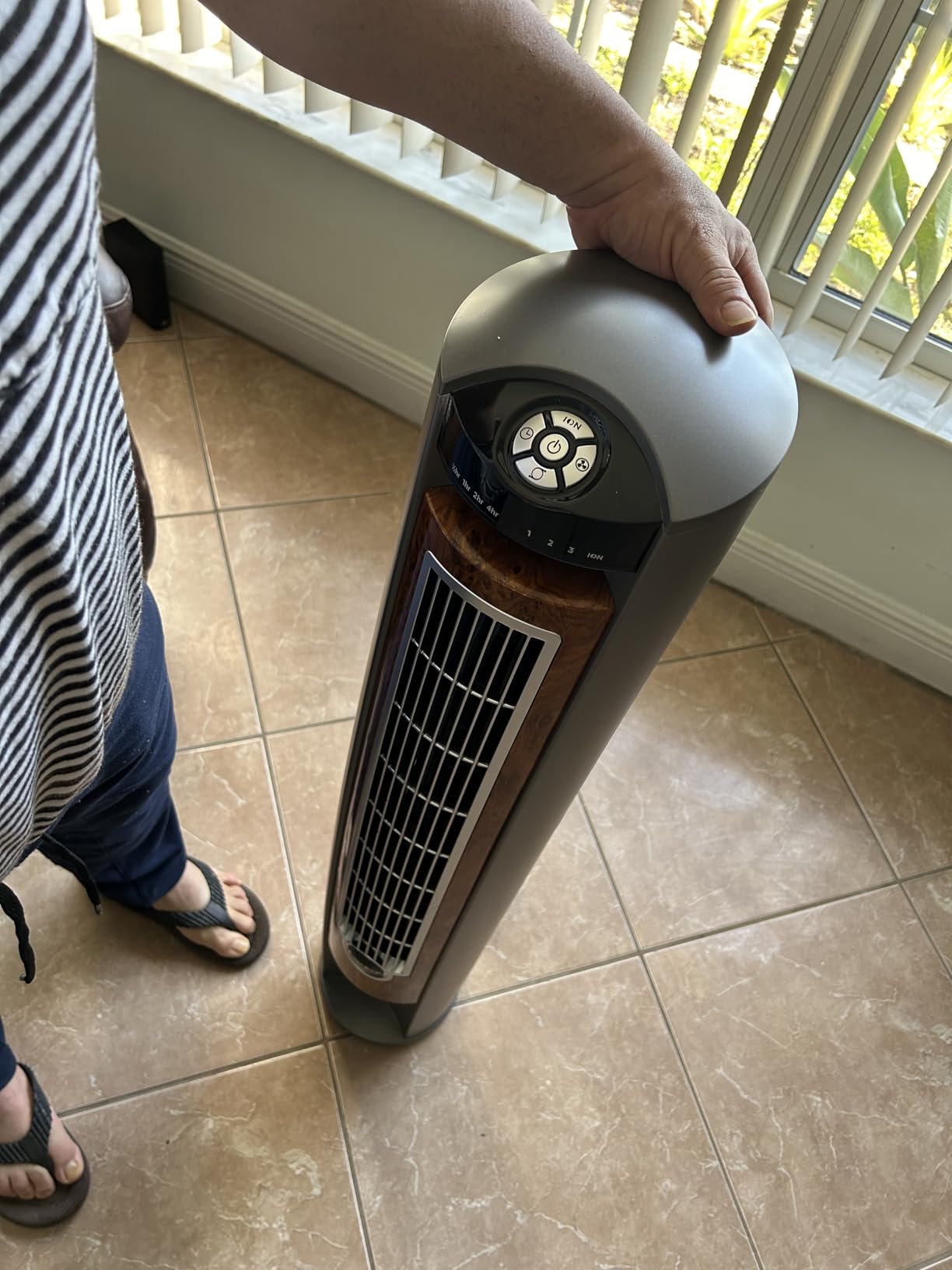 Lasko Oscillating Tower Fan, Remote Control, Ionizer, 3 Speeds, Timer, for Bedroom, Office, Kitchen 42