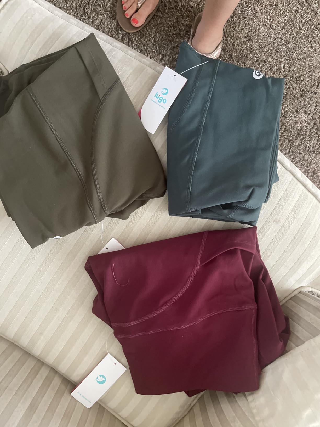 IUGA Tummy Control Leggings with Pockets for Women Workout Yoga Pants customer photo 2