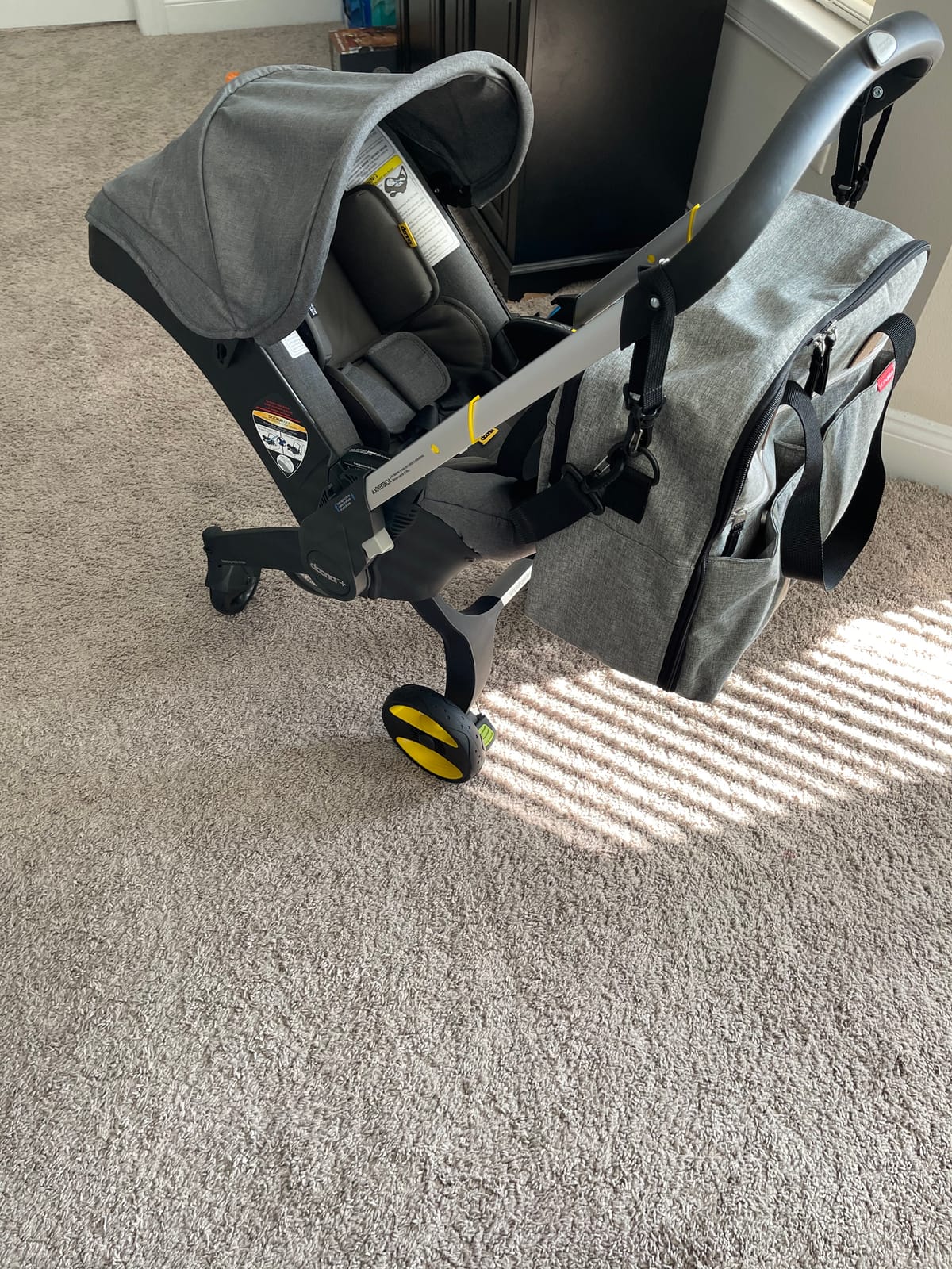 Skip Hop Diaper Bag: Iconic Duo Weekender, Extra Large Capacity with Changing Pad & Stroller Attachment, Grey Melange customer photo 2