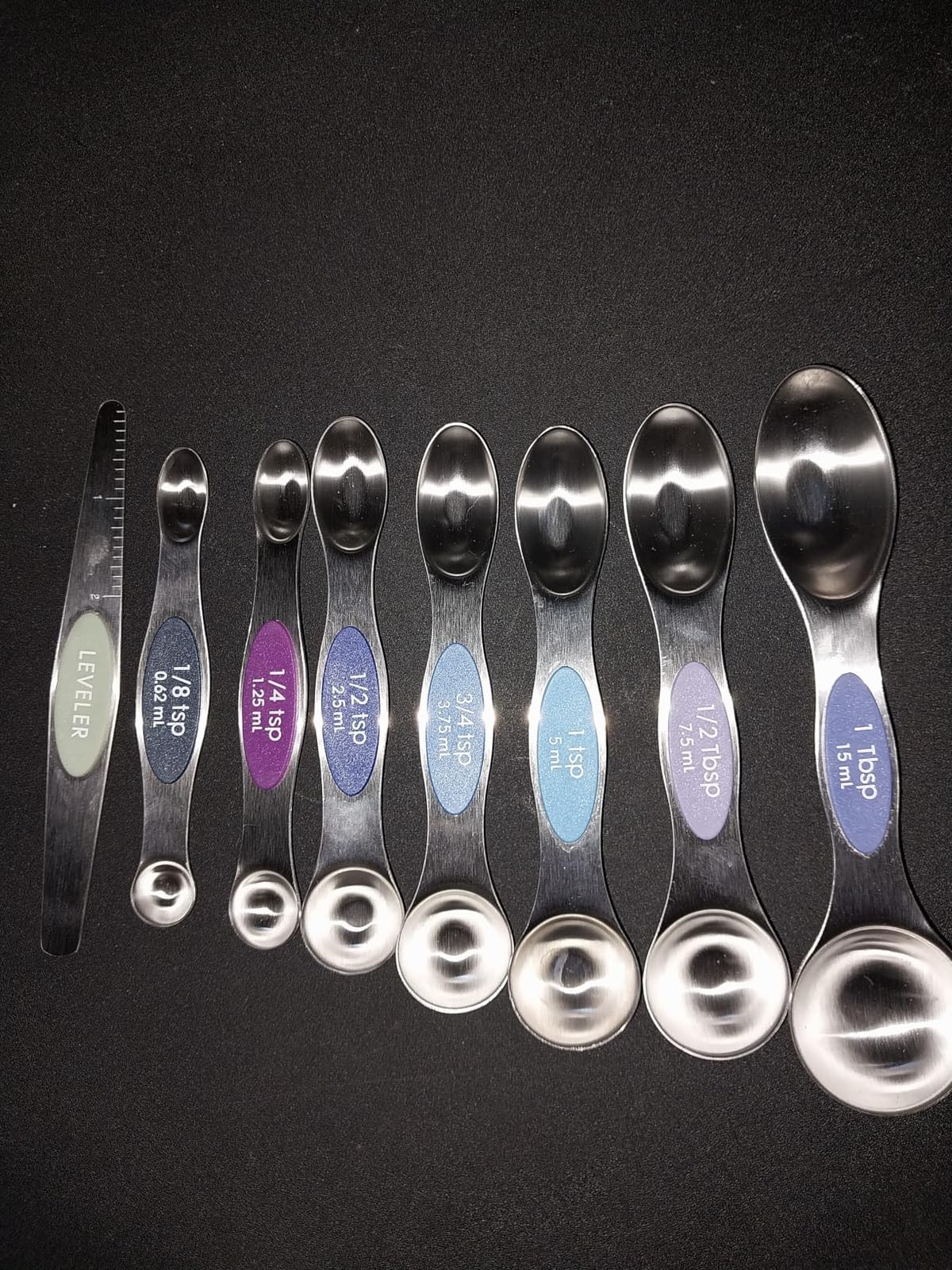 Spring Chef Stainless Steel Magnetic Measuring Spoons Set of 8, Black customer photo 1