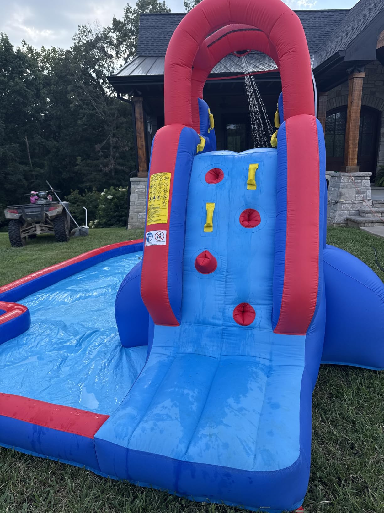 Sunny & Fun Deluxe Inflatable Water Slide Park with Climbing wall & Tunnel customer photo 1