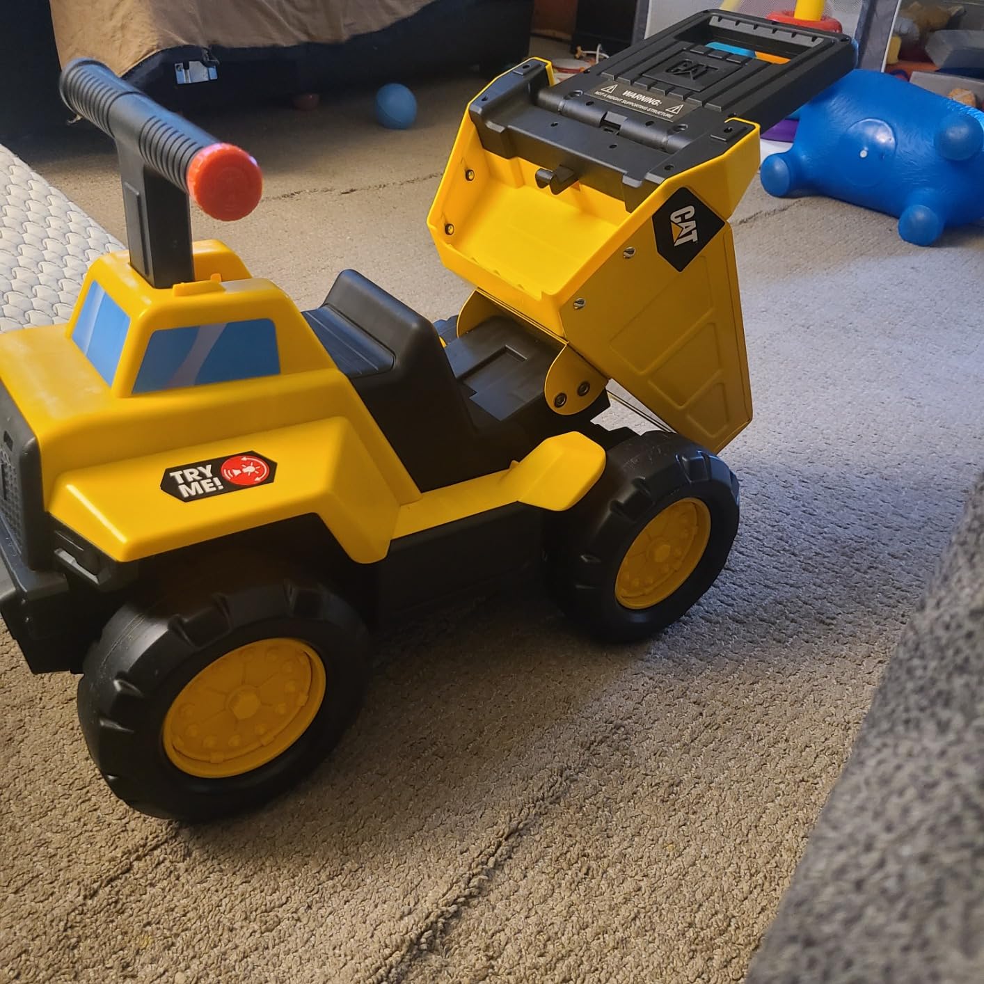 Cat Construction Toys, Play and Ride Steel Dump Truck, 2-in-1 Foot-to-Floor Rideable Toy Vehicle with Lights & Sounds, for Kids and Toddlers Ages 18 months customer photo 1