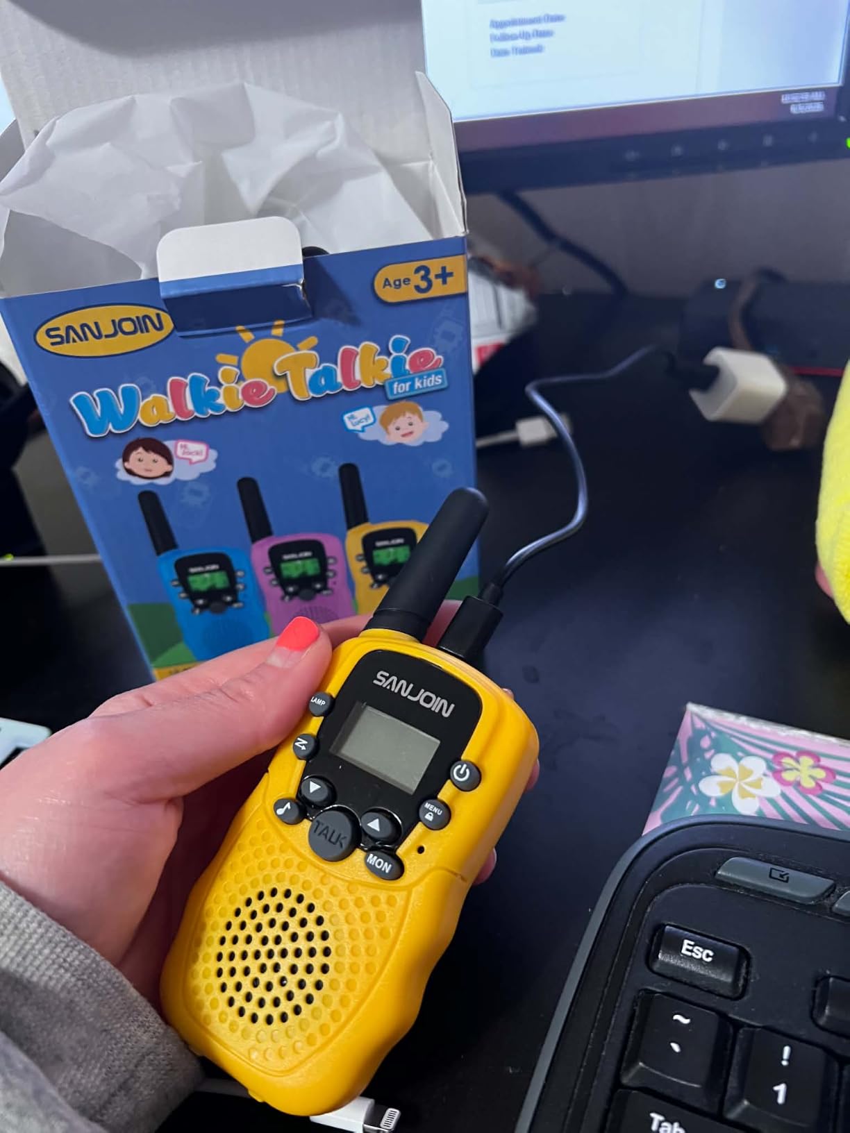 Rechargeable Walkie Talkies for Kids, 2000 mAH Last 3-4 Days 2 Way Radios, Toys for 3-12 Year Old Boys Girls to Outside, Camping, Hiking Birthday Holiday Easter Basket Stuffers Presents customer photo 1