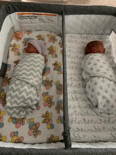 Simmons Kids By The Bed City Sleeper Bassinet for Twins - Adjustable Height Portable Crib with Wheels & Airflow Mesh, Grey Tweed customer photo 2