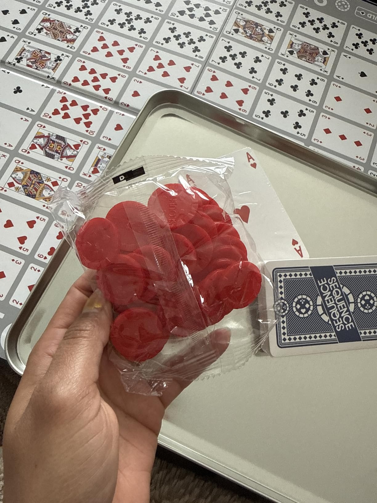 Sequence in a Tin - Five-in-a-Row Fun for Everyone by Jax, White, 2-12 Players customer photo 1