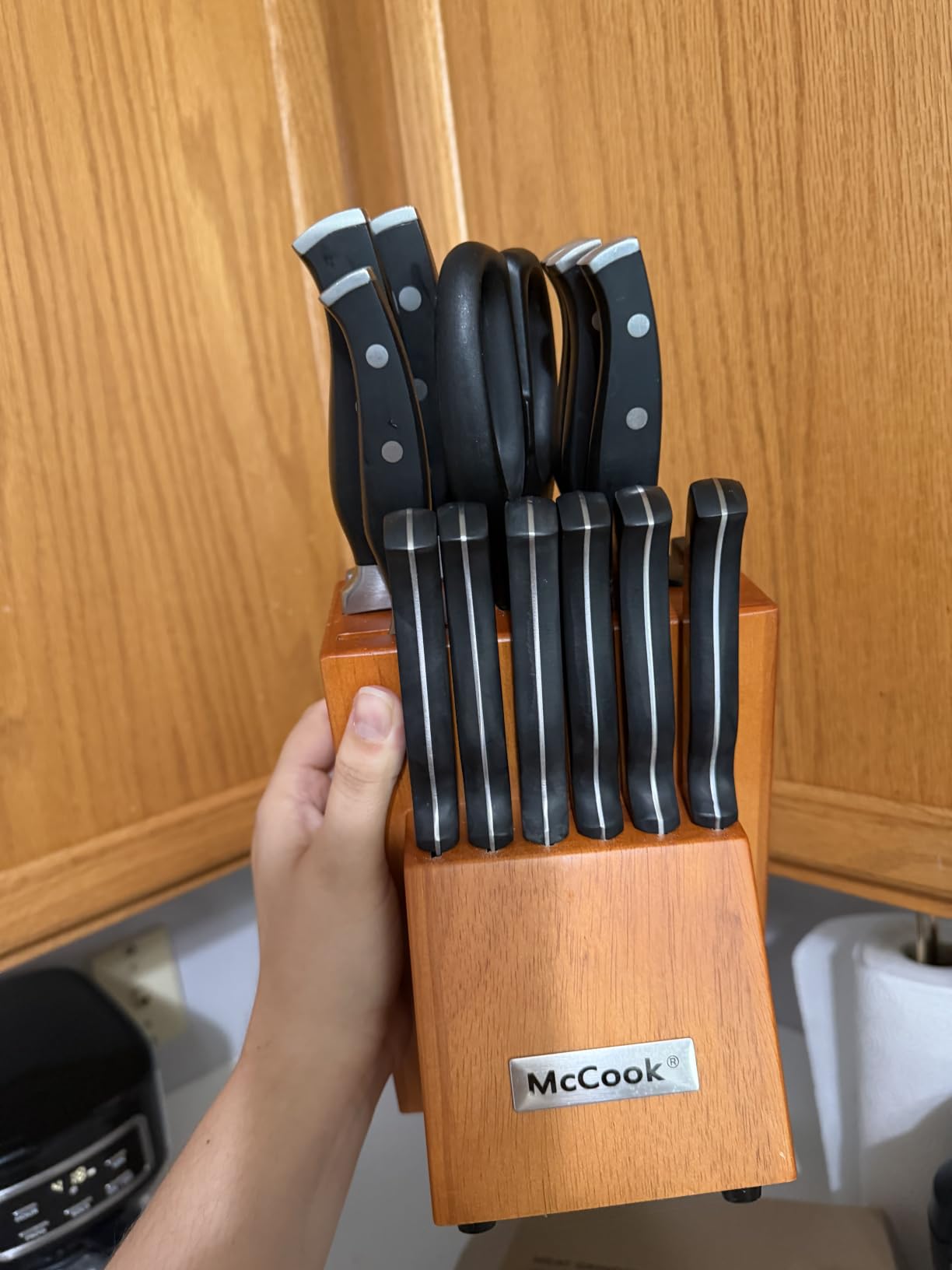 McCook® Knife Sets,German Stainless Steel Kitchen Knife Block Set with Built-in Sharpener customer photo 1