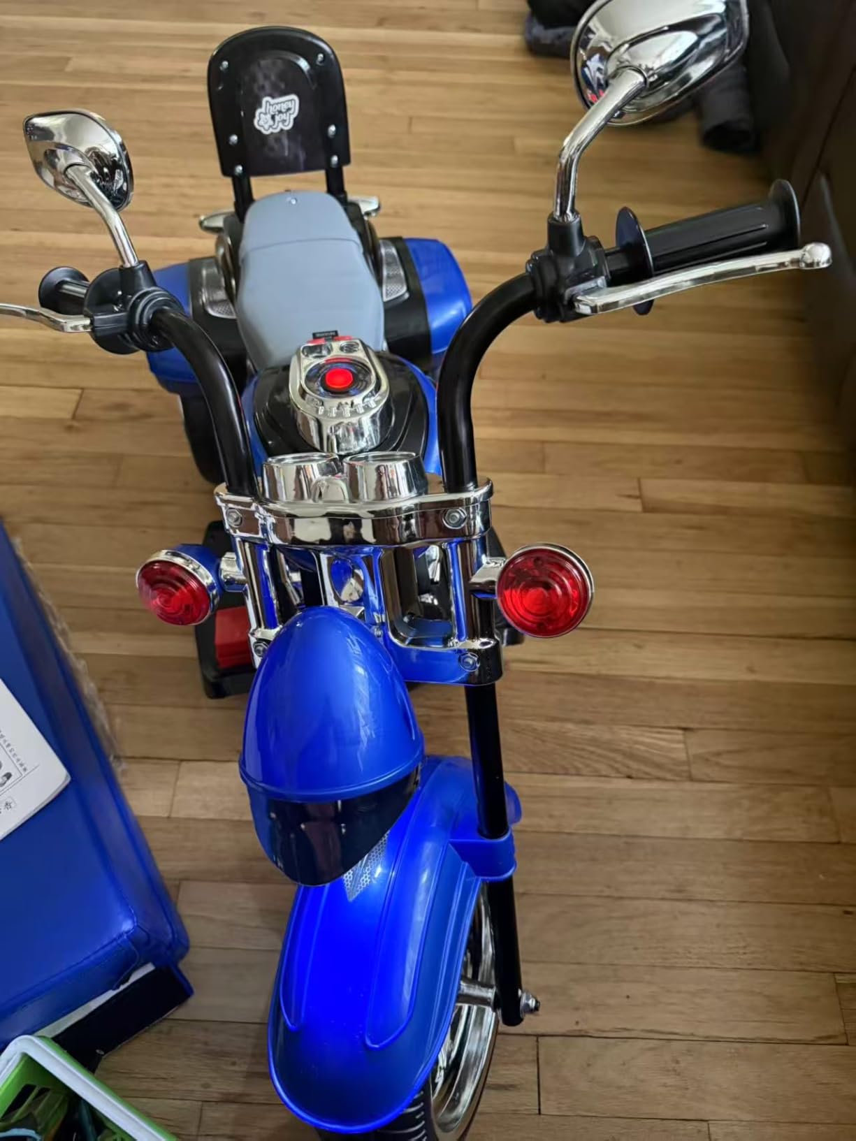 Costzon 6V Ride on Chopper Kids Motorcycle with Horn, Headlight (Blue) customer photo 2