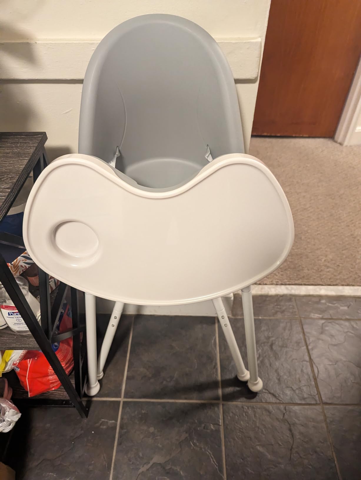 Mallify Foldable High Chair, Space-Saving Portable Baby High Chair with Removable Double Tray, Modern Convertible Baby Feeding Chair, Lightweight, Easy to Clean, Beige customer photo 1