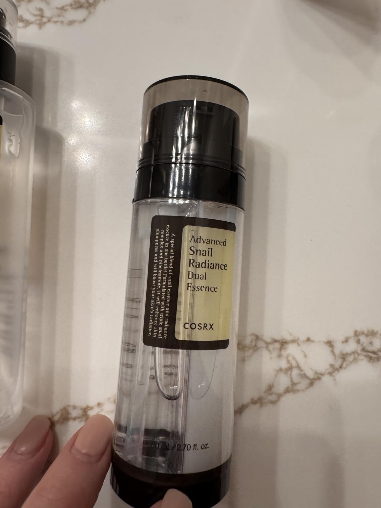 COSRX Snail Mucin 74% + Niacinamide 5% Dual Face Serum, 2.7 oz customer photo 1
