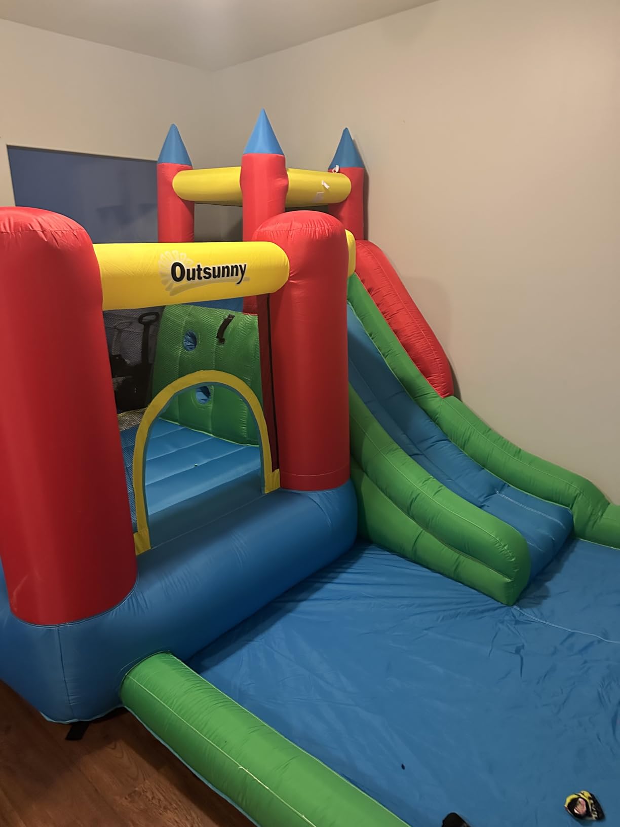 Outsunny 6-in-1 Kids Bounce House Inflatable Water Slide with Pool, Water Cannon, Climbing Wall, Inflator Included, Jumping Castle Kids Backyard Activity Outdoor Water Play Toy customer photo 1
