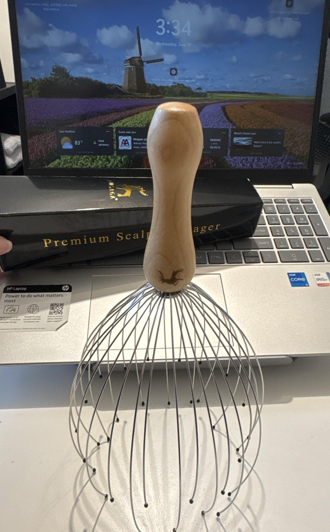 USAGA 32 Fingers Head Massager Head Scratcher Scalp Massager Wood Handle customer photo 2
