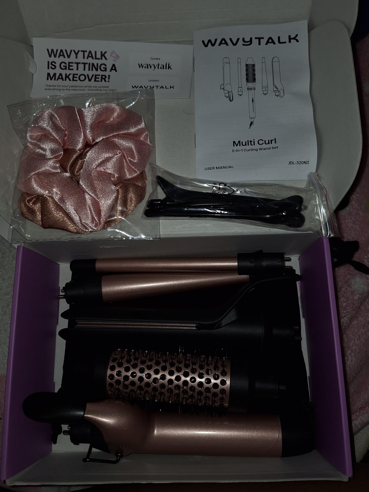 Wavytalk 5 in 1 Curling Wand Set with Thermal Brush & 0.5
