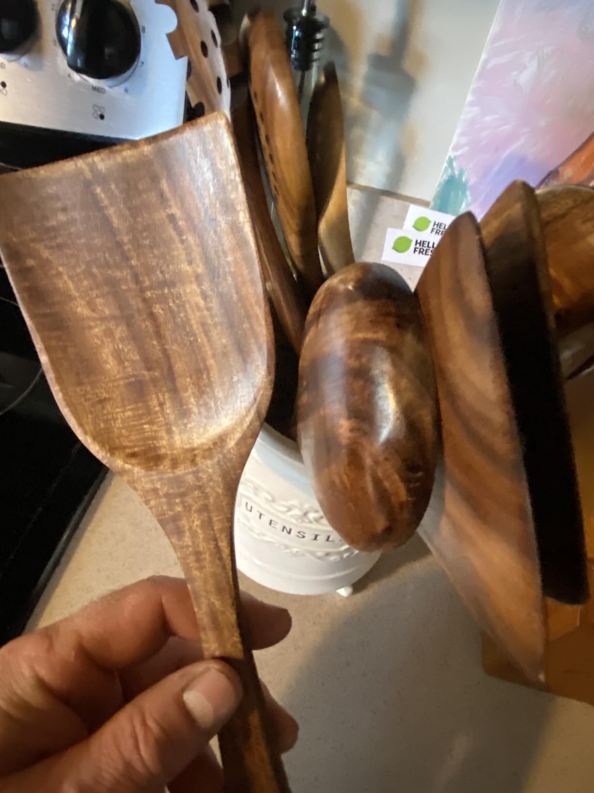 Wooden Spoons for Cooking – 10 Pcs Non Toxic Teak Kitchen Utensils Set customer photo 1