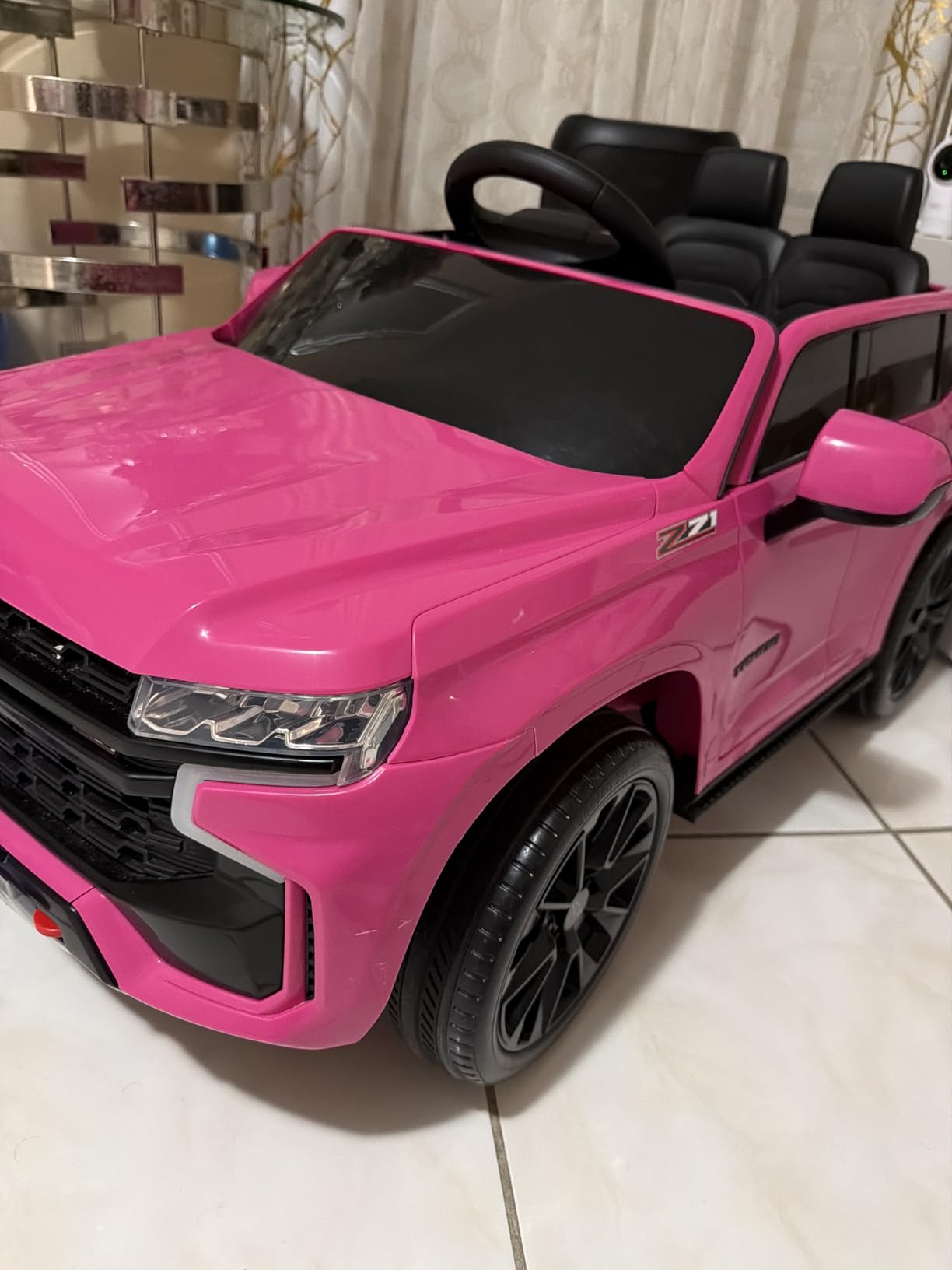 Aosom Licensed Chevrolet Tahoe Ride On Car Parent Remote Control Pink customer photo 2