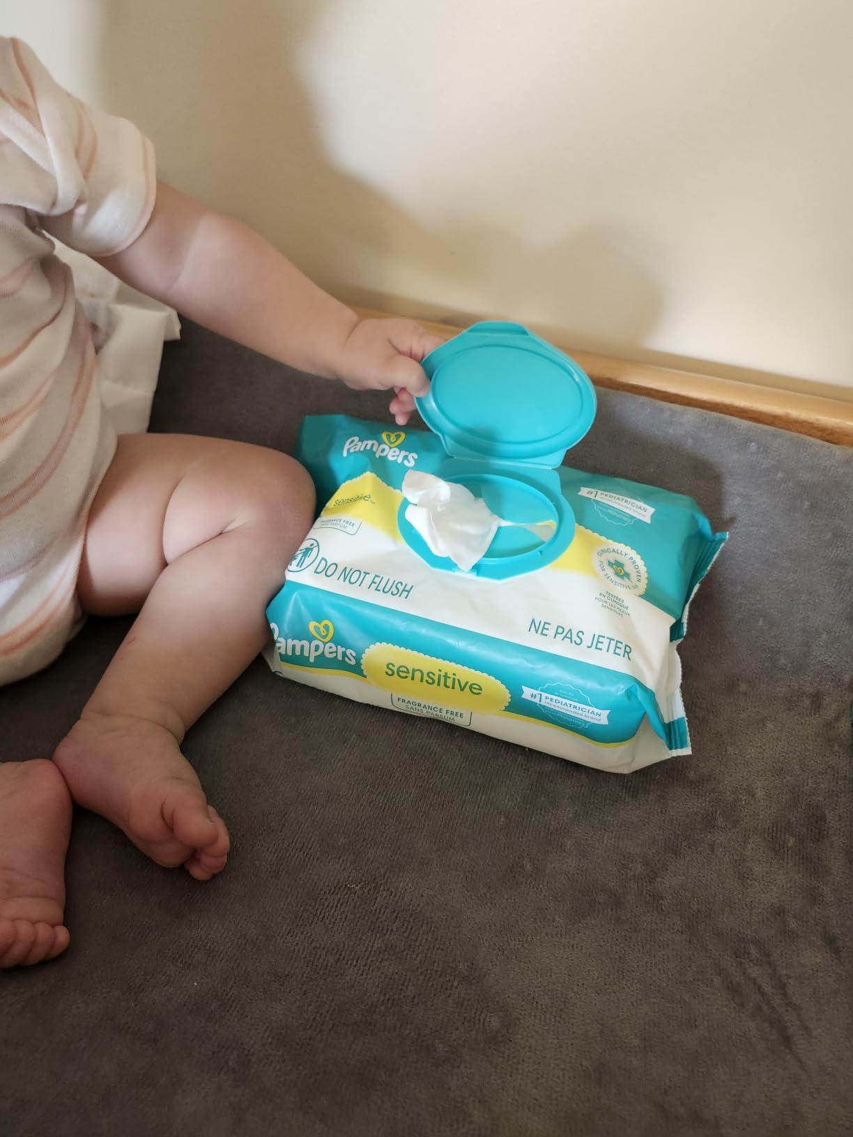 Pampers Sensitive Baby Wipes, Unscented, Fragrance Free, Clinically Proven, Water Based, Hypoallergenic, Multi-Use, Hand Wipes, 1008 Wipes Total (18X Flip-Top Packs) customer photo 1