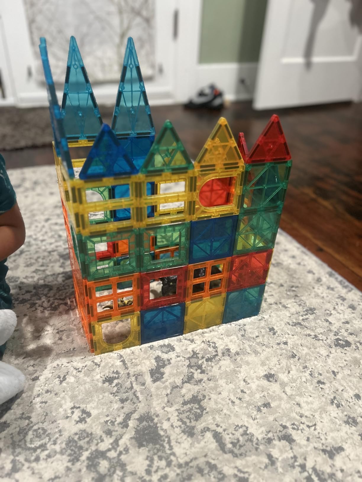 Gemmicc 136 PCS Magnetic Tiles, Magnet Toys for Kids,Huge Set with 2 Cars customer photo 2