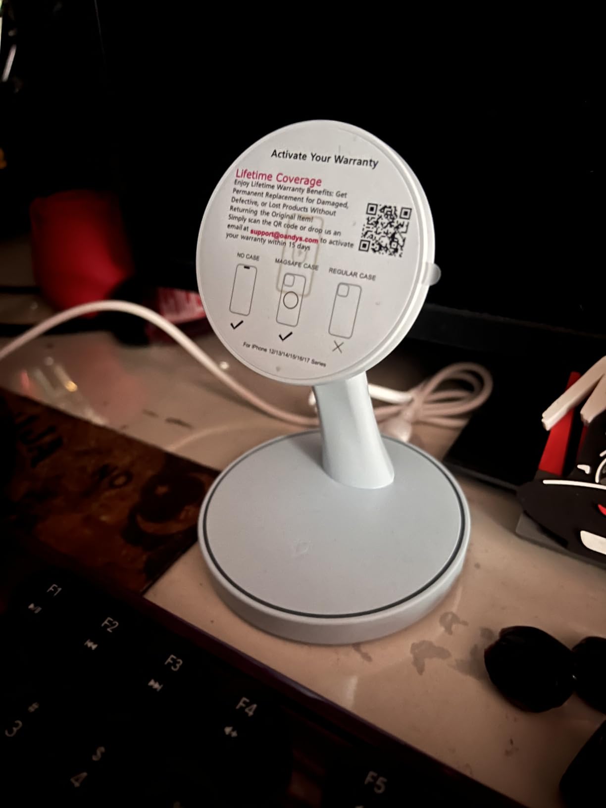 Magnetic Wireless Charger Stand 15W Fast Mag-Safe Charger for iPhone 17/17 pro/ 17 Air/ 17 pro max 16/15/14/13/12 Series Magnet Wireless Charging Station/Pad with Sleep-Friendly Light for AirPods customer photo 1