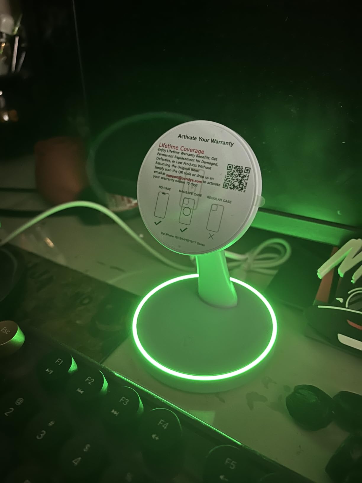 Magnetic Wireless Charger Stand 15W Fast Mag-Safe Charger for iPhone 17/17 pro/ 17 Air/ 17 pro max 16/15/14/13/12 Series Magnet Wireless Charging Station/Pad with Sleep-Friendly Light for AirPods customer photo 2