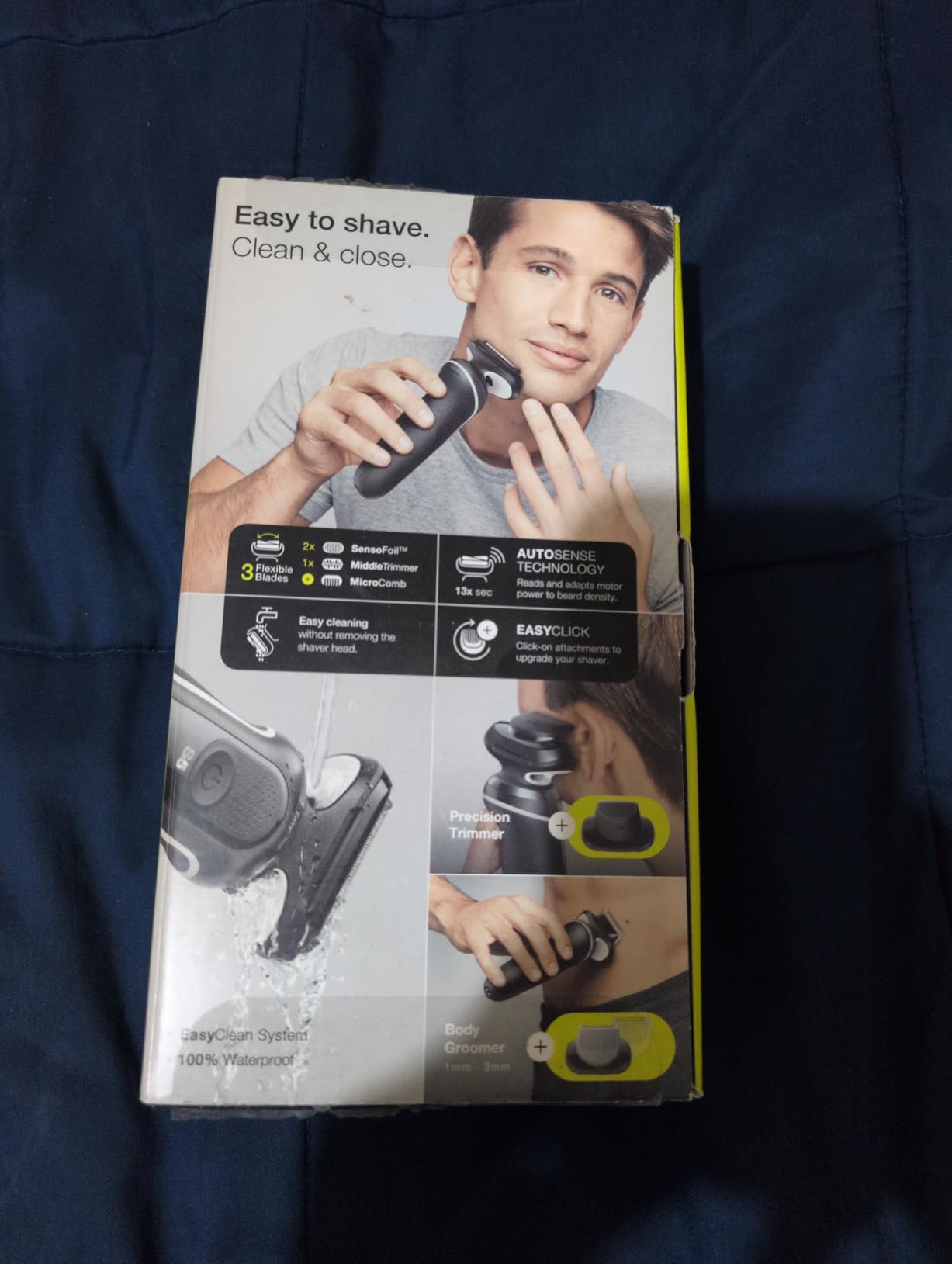 Braun Electric Shaver for Men, Series 5 5120s, Wet & Dry Shave, Turbo Shaving Mode, Foil Shaver, Engineered in Germany, with Beard Trimmer & Attachments, Blue customer photo 2