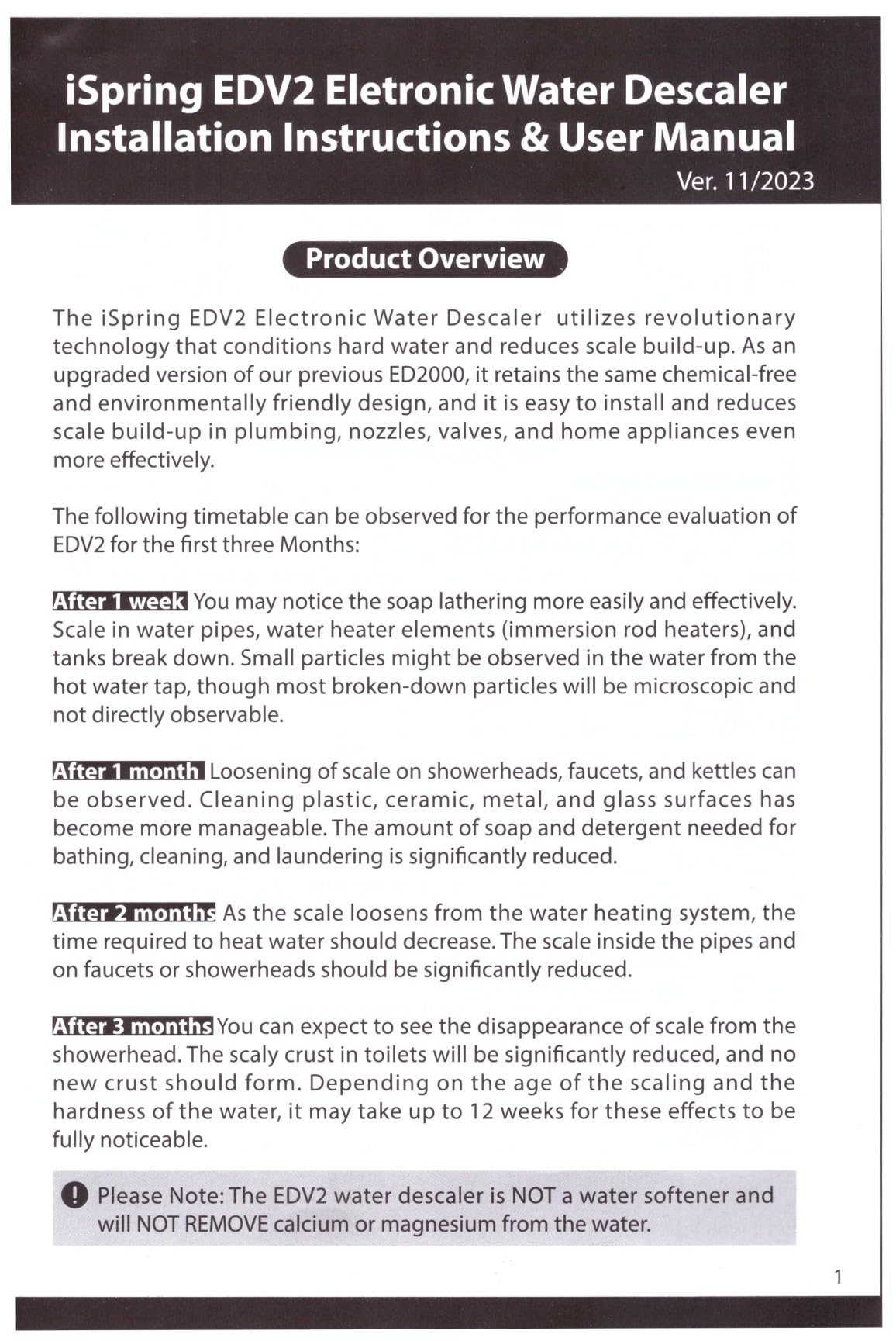 iSpring EDV2 Whole House Electronic Water Descaler, Salt-Free System customer photo 2