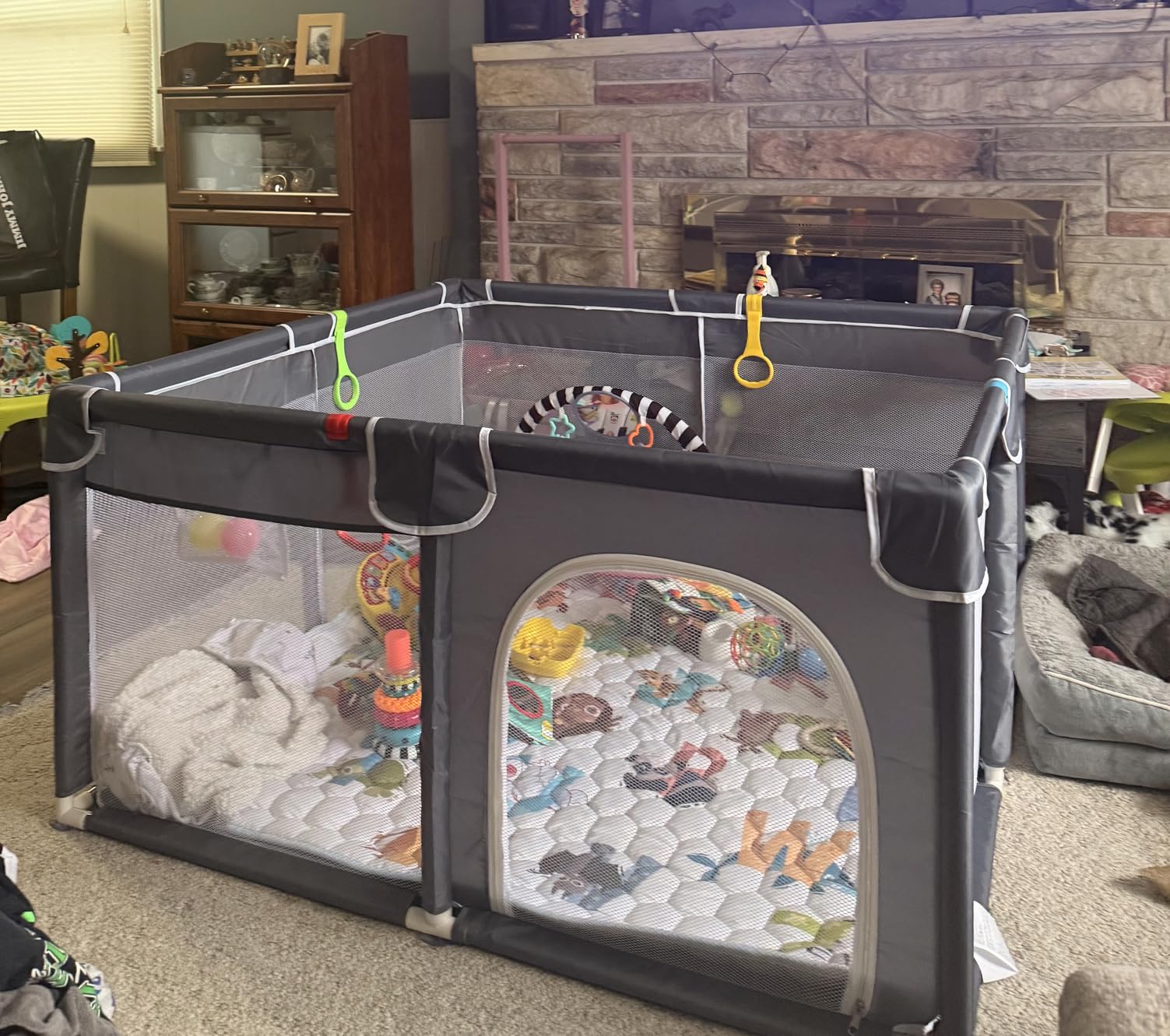 ORIAN Baby Playpen 50x74, Large Baby Play Yard for Babies & Toddlers, Grey customer photo 2