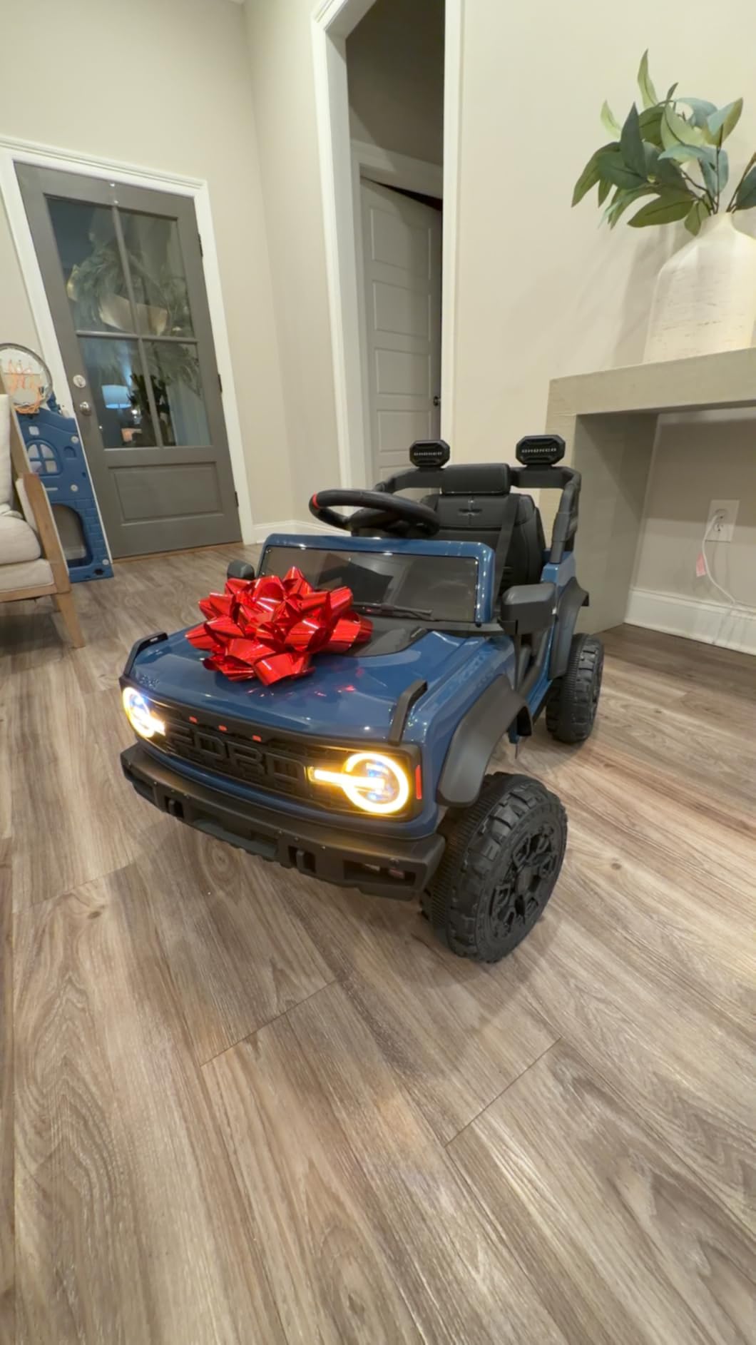 ENYOPRO Licensed Ford Bronco Raptor Electric Ride On Jeep for Kids, 12V Remote Control Ride On Car for Toddlers, Electric Vehicle w/Shock Absorbers, Soft Start, Bluetooth, LED Lights, 2 Speed (Blue) customer photo 2